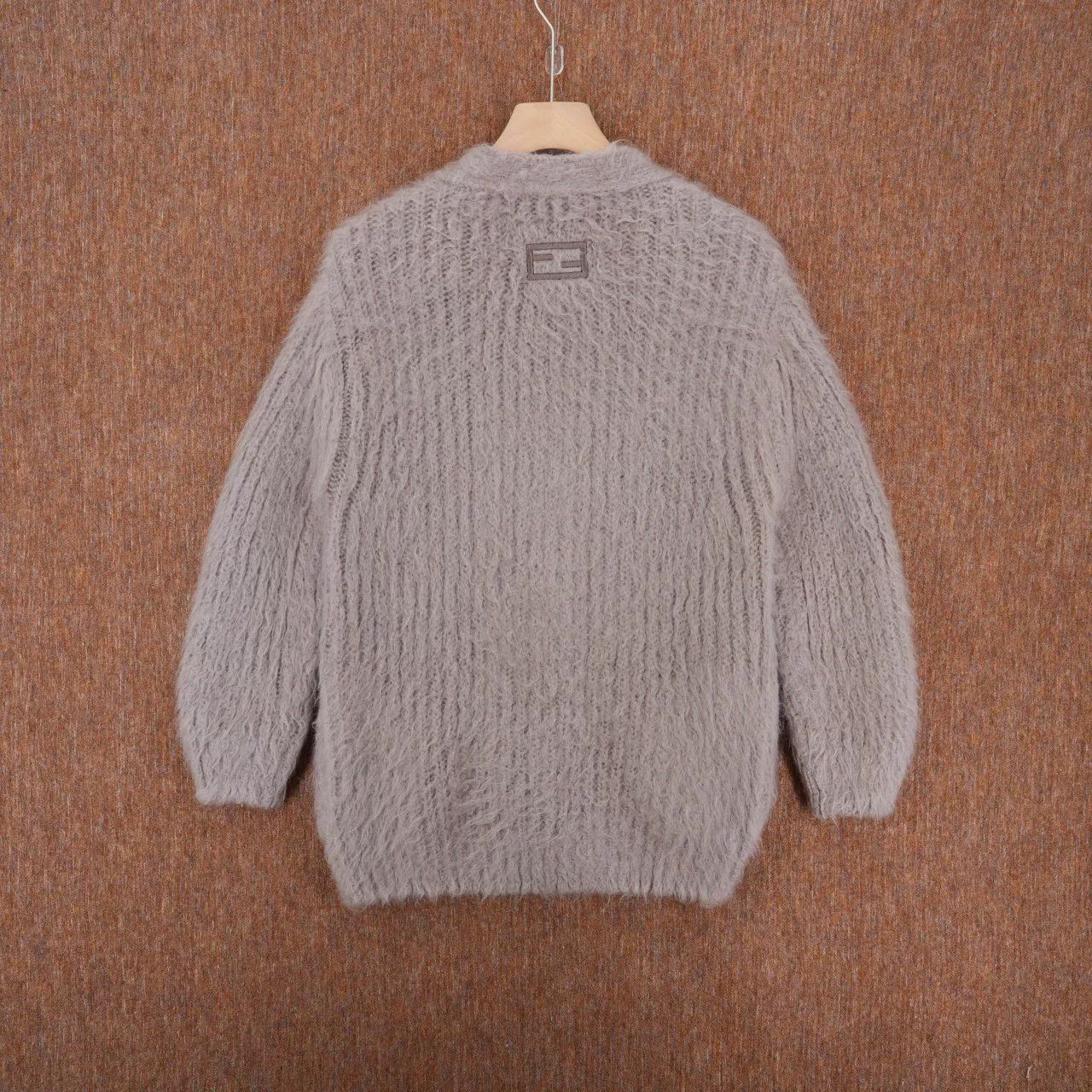 Fendi FENDI Gray Mohair Knit Cardigan Size S / US 4 / IT 40 - 2 Thumbnail