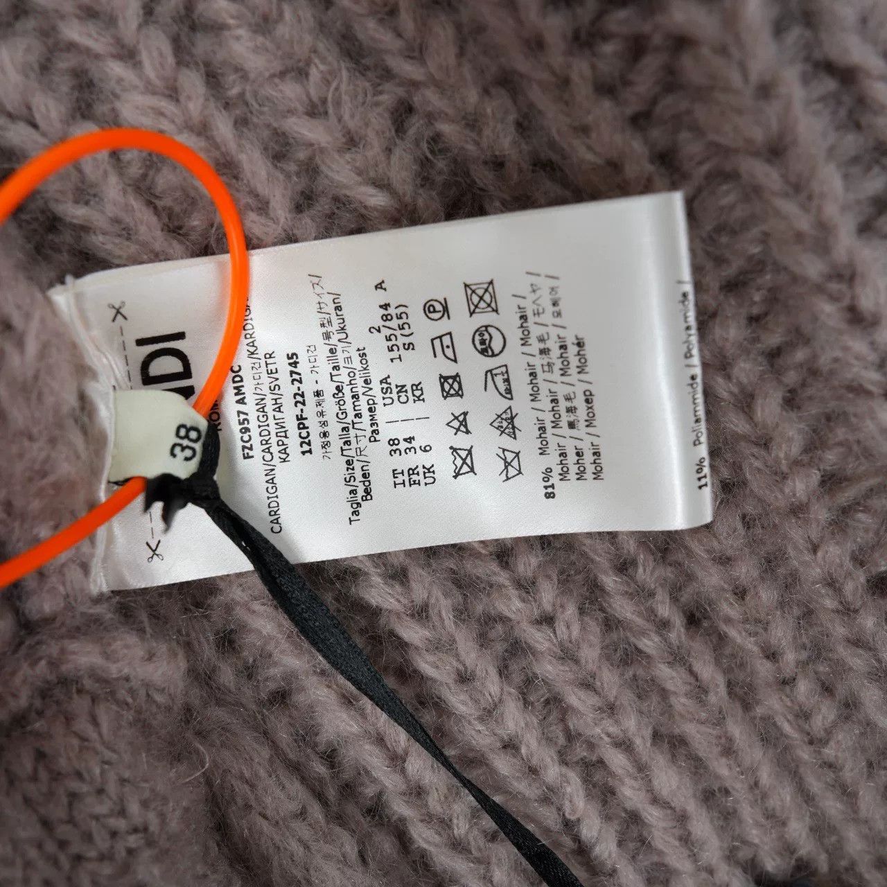 Fendi FENDI Gray Mohair Knit Cardigan Size S / US 4 / IT 40 - 6 Thumbnail