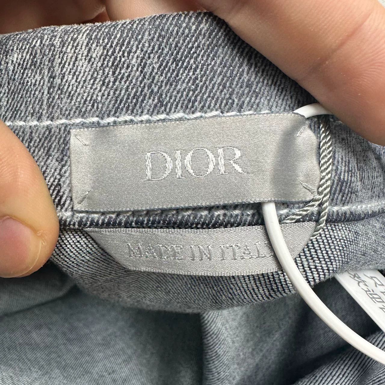 Dior DIOR Flocked Logo Washed Denim Jacket Size US M / EU 48-50 / 2 - 3 Thumbnail
