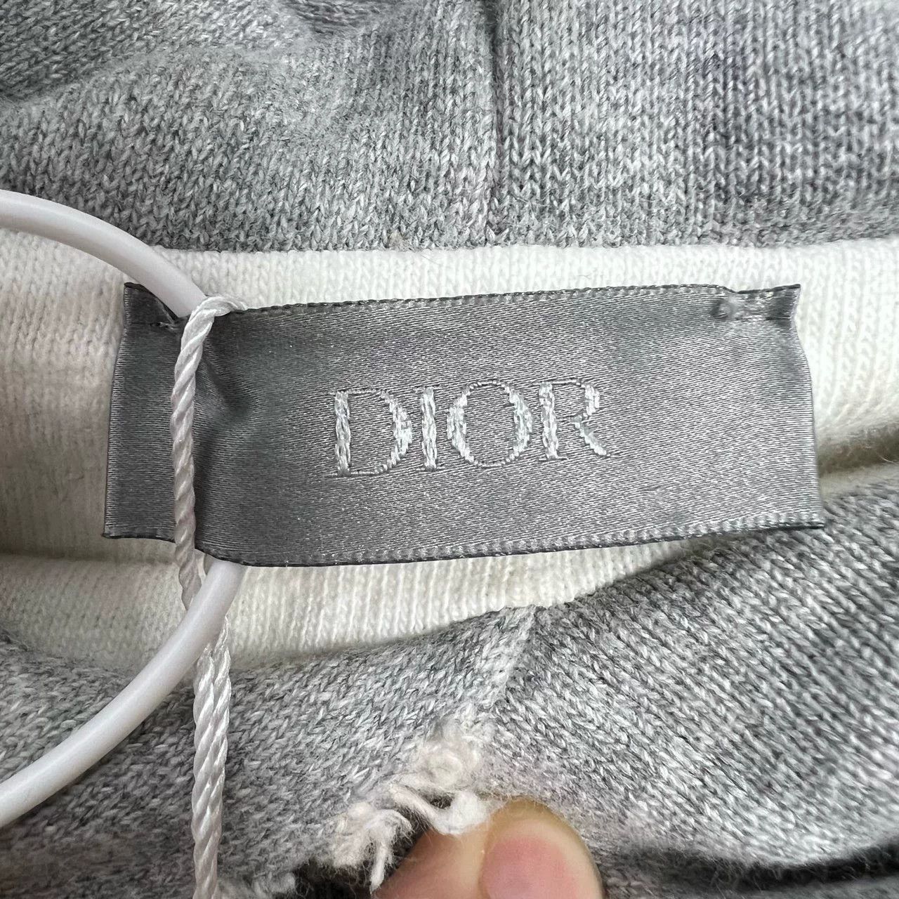 Dior DIOR Gray Burnout Distressed Double-Layer Hoodie Size S / US 4 / IT 40 - 3 Thumbnail