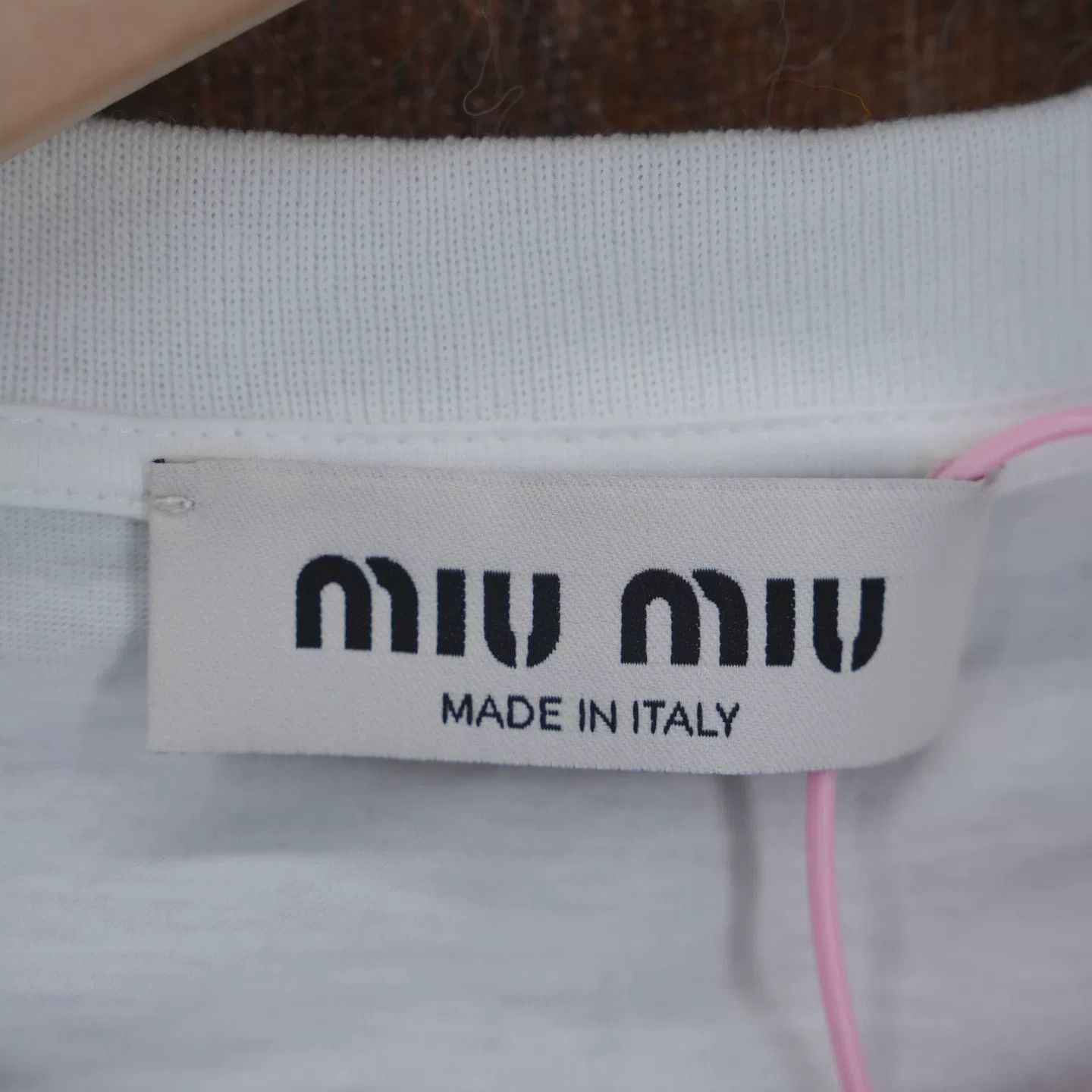 Miu Miu Miu Miu Chest Embroidered Logo White T-shirt Size M / US 6-8 / IT 42-44 - 3 Thumbnail