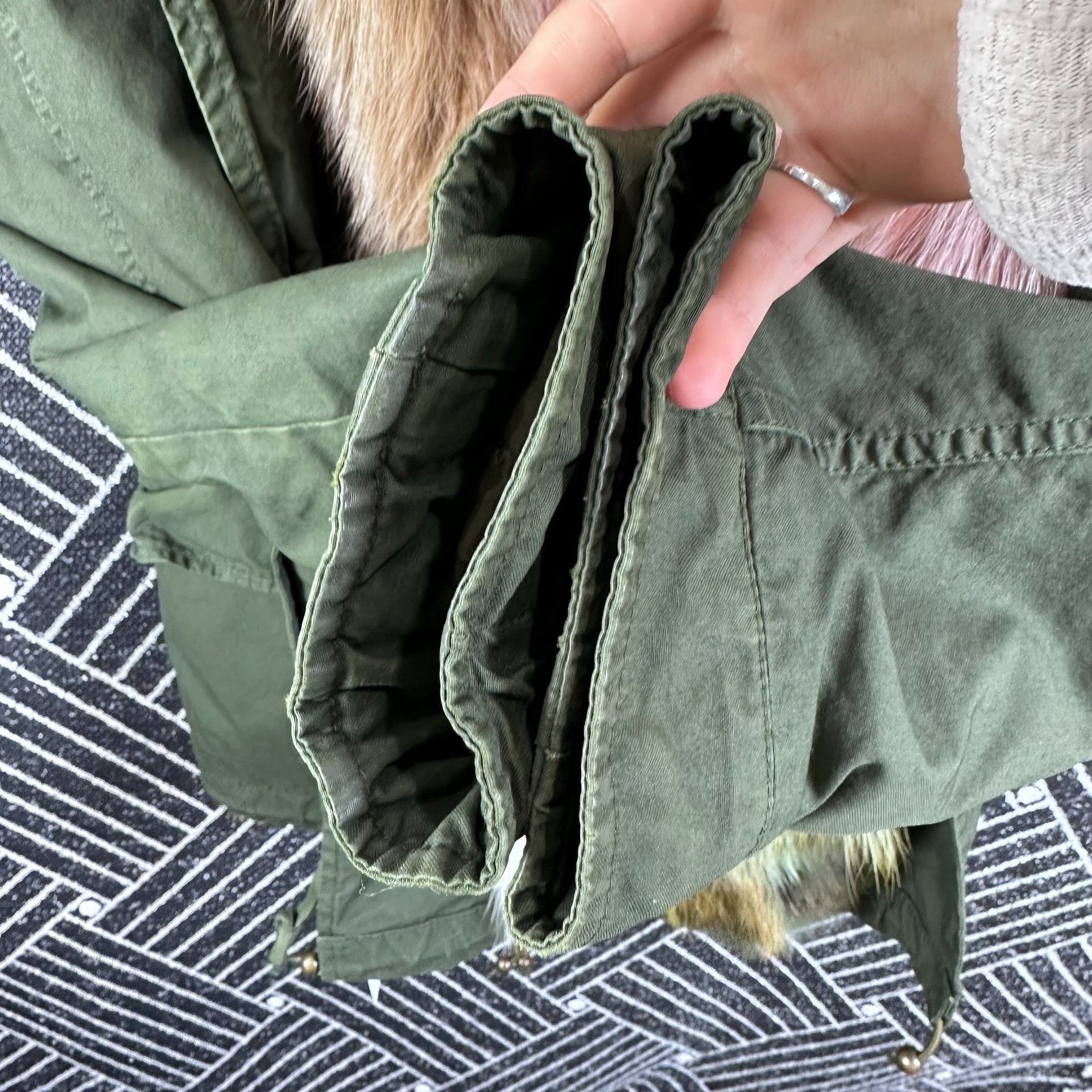 MR & MRS ITALY Army Green Fox Fur Collar Parka Size S / US 4 / IT 40 - 6 Thumbnail