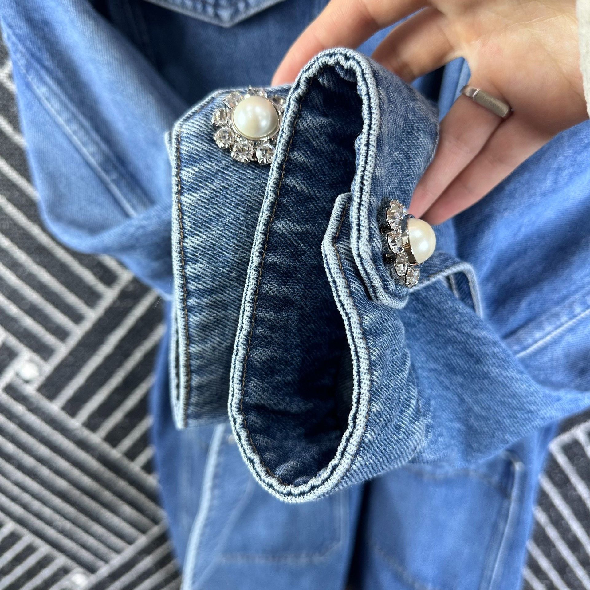 Miu Miu Miu Miu Pearl Button Denim Jacket Size XS / US 0-2 / IT 36-38 - 7 Thumbnail