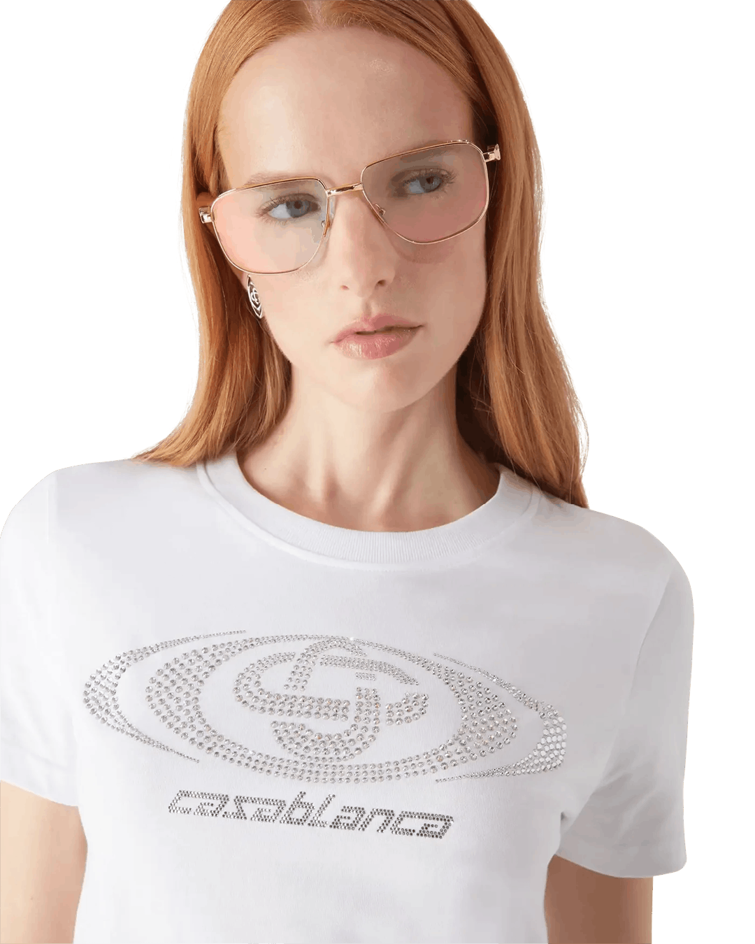 Casablanca Crystal Warped Logo Fitted T-shirt Size US M / EU 48-50 / 2 - 5 Thumbnail