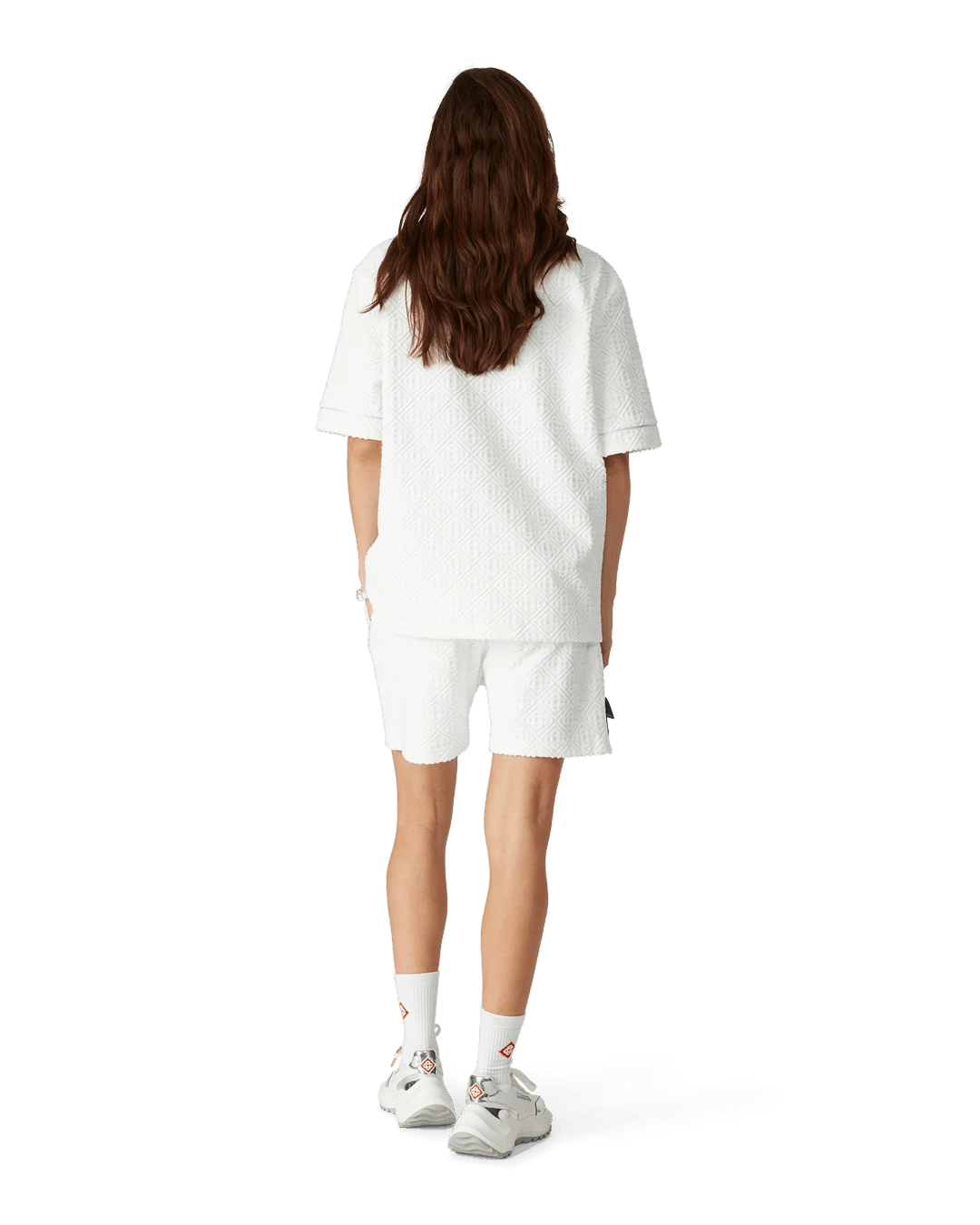 Casablanca Towelling Monogram Unisex Open Collar Shirt Bright White Size US L / EU 52-54 / 3 - 5 Thumbnail