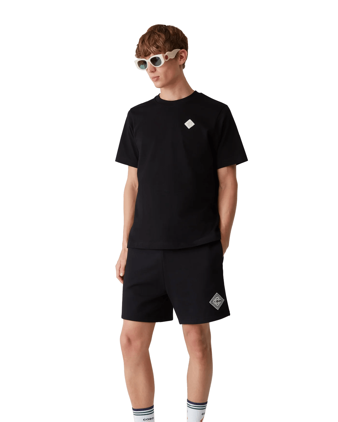 Casablanca Pearl Diamond Patch Short-Sleeve T-Shirt Black Size US XL / EU 56 / 4 - 4 Thumbnail