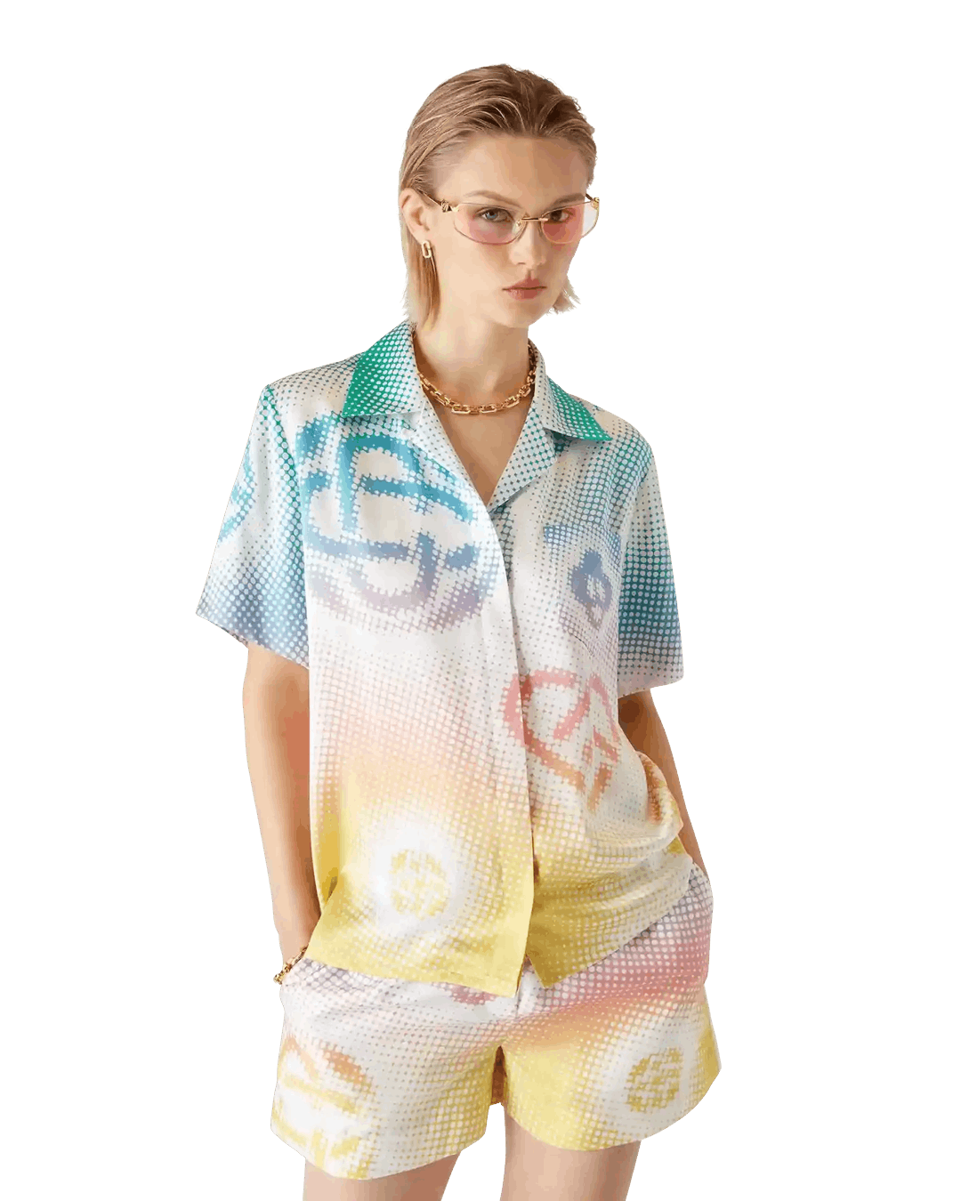 Casablanca Halftone Logo Cuban Collar SS Shirt Size US XS / EU 42 / 0 - 5 Thumbnail