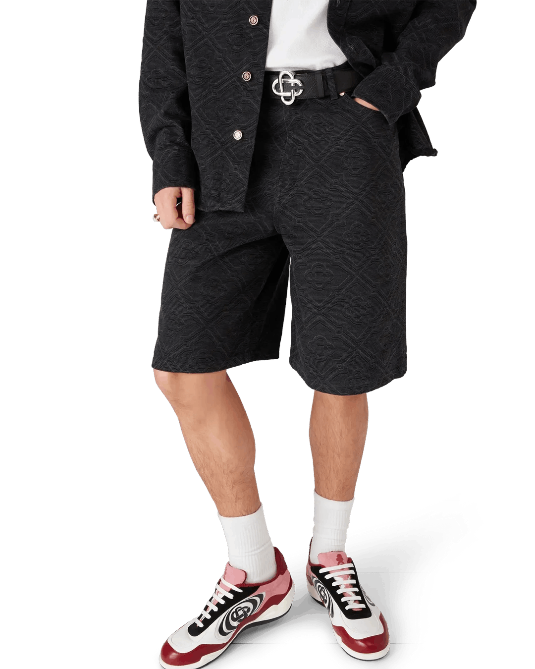 Casablanca Laser Monogram Denim Shorts Black Size US 34 / EU 50 - 4 Thumbnail