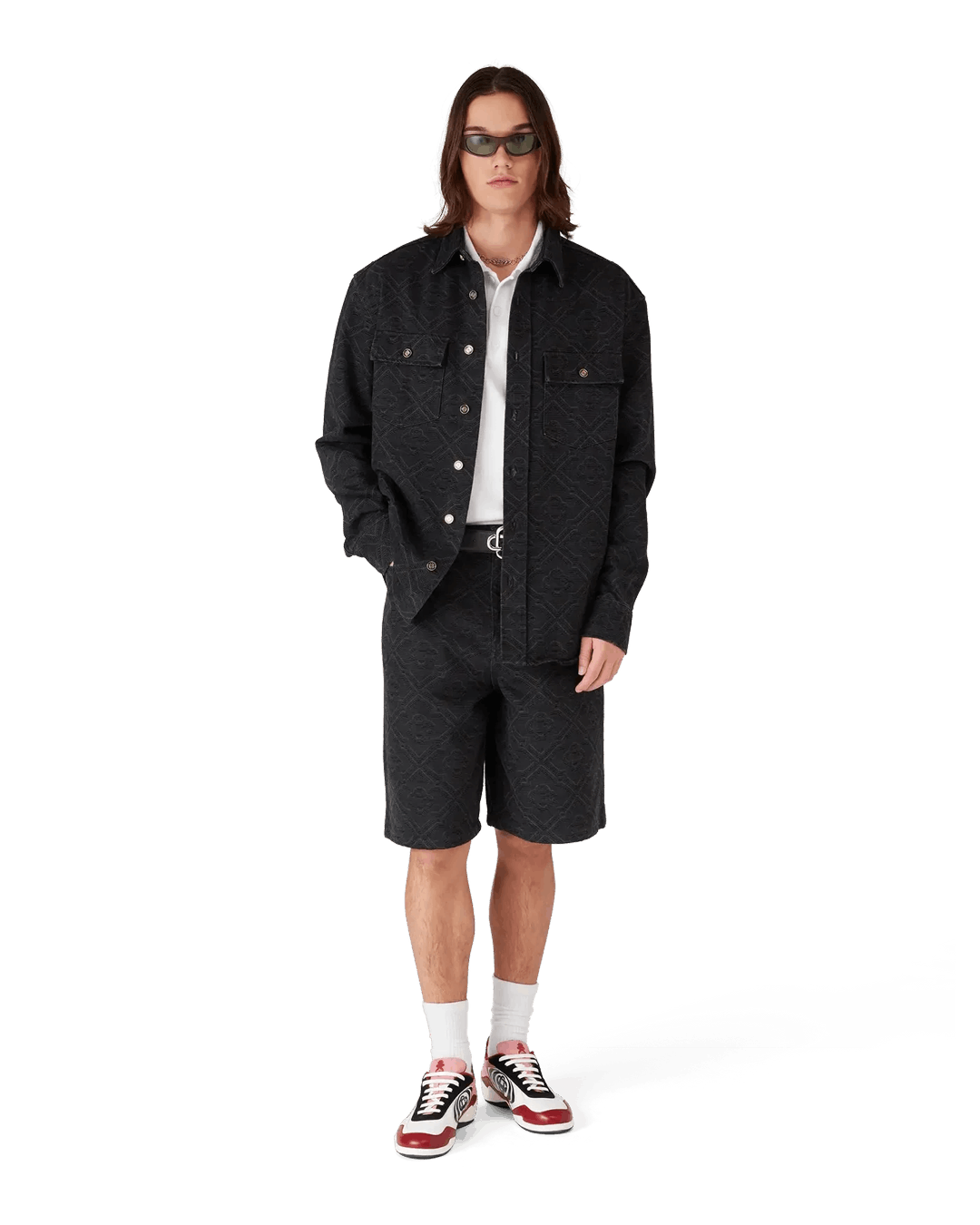 Casablanca Laser Monogram Denim Shorts Black Size US 34 / EU 50 - 2 Thumbnail