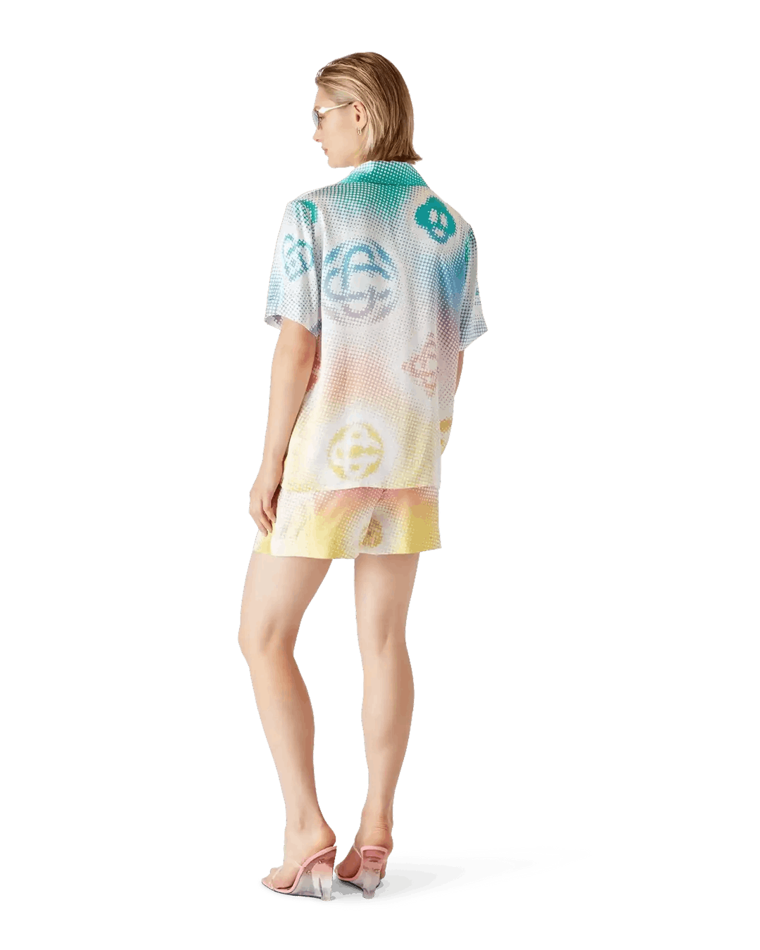 Casablanca Halftone Logo Silk Shorts Size US 28 / EU 44 - 3 Thumbnail