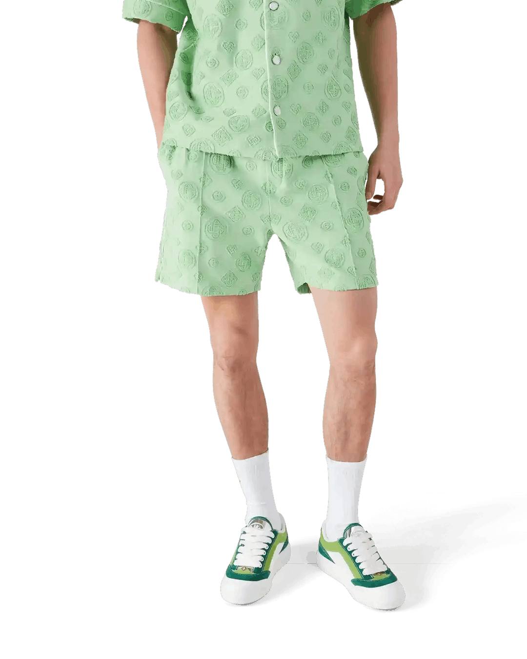Casablanca Towelling Monogram Shorts Green Size US 28 / EU 44 - 4 Thumbnail