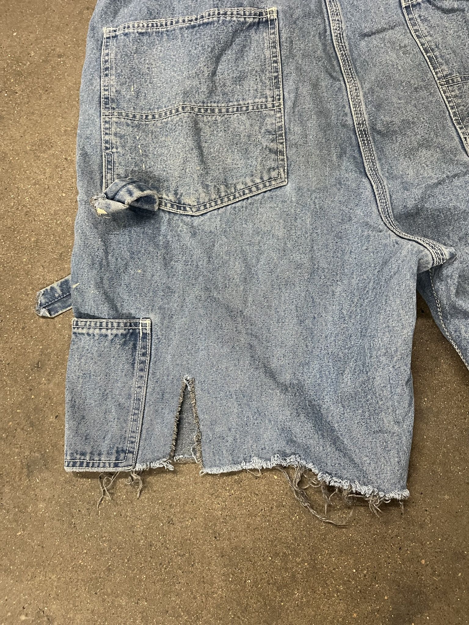 Carhartt × Vintage Vintage 1990s Big Smith Light Wash Denim Overall Shorts Size XL Size US XL / EU 56 / 4 - 4 Thumbnail