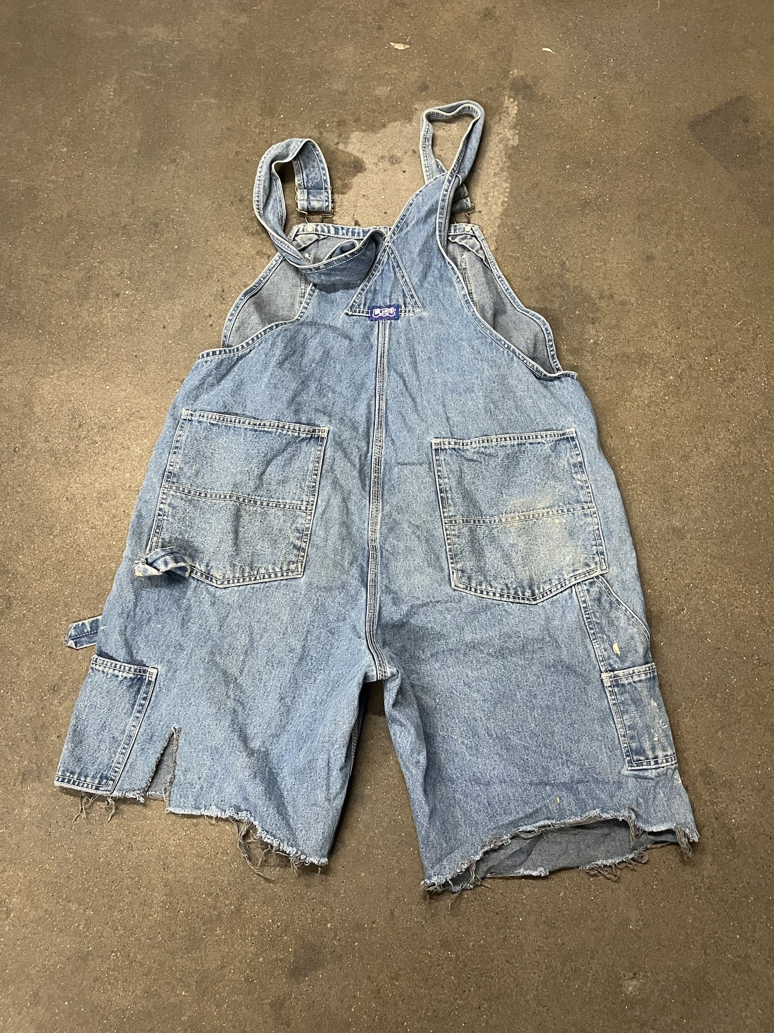 Carhartt × Vintage Vintage 1990s Big Smith Light Wash Denim Overall Shorts Size XL Size US XL / EU 56 / 4 - 3 Thumbnail