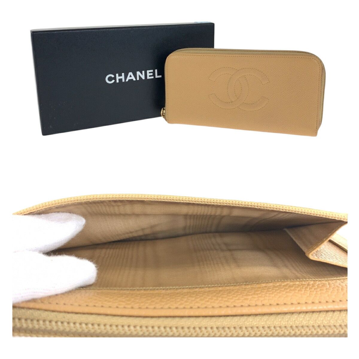Chanel Chanel CHANEL Coco Mark Caviar Skin Long Wallet Leather Long Wallet DUTY FREE for USA Size ONE SIZE - 8 Thumbnail