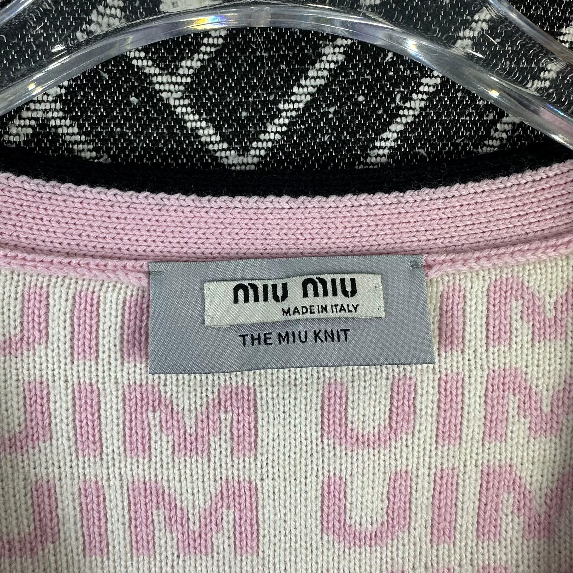 Miu Miu MiuMiu Logo Pink Wool Cardigan Size XS / US 0-2 / IT 36-38 - 4 Thumbnail