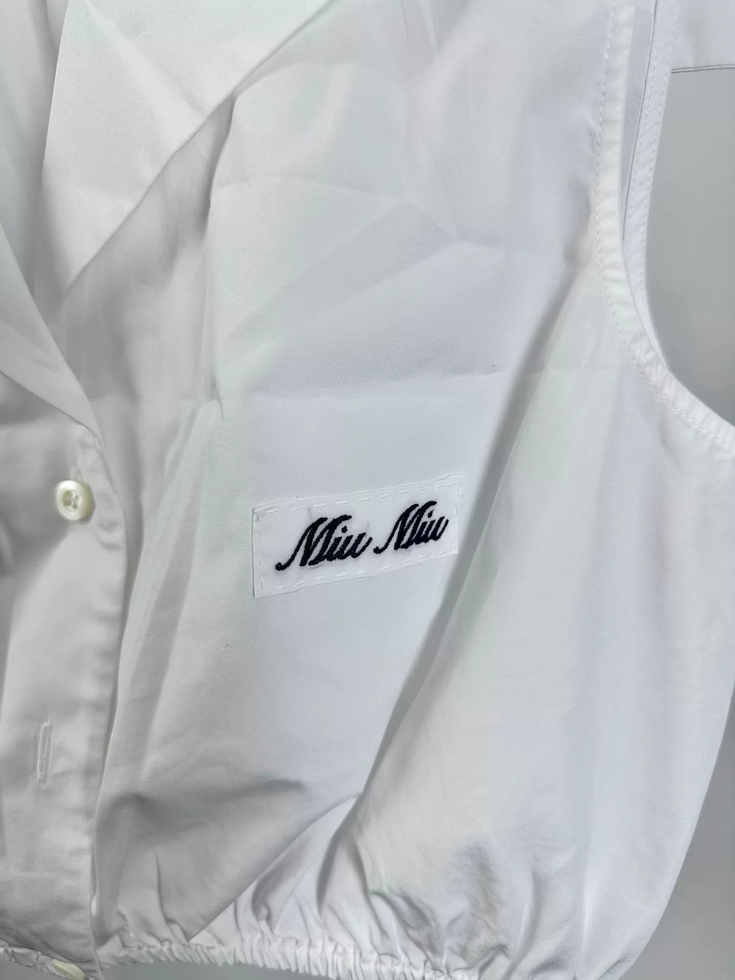 Miu Miu MIU MIU SS24 Logo Short Sleeve Shirt Size S / US 4 / IT 40 - 4 Thumbnail