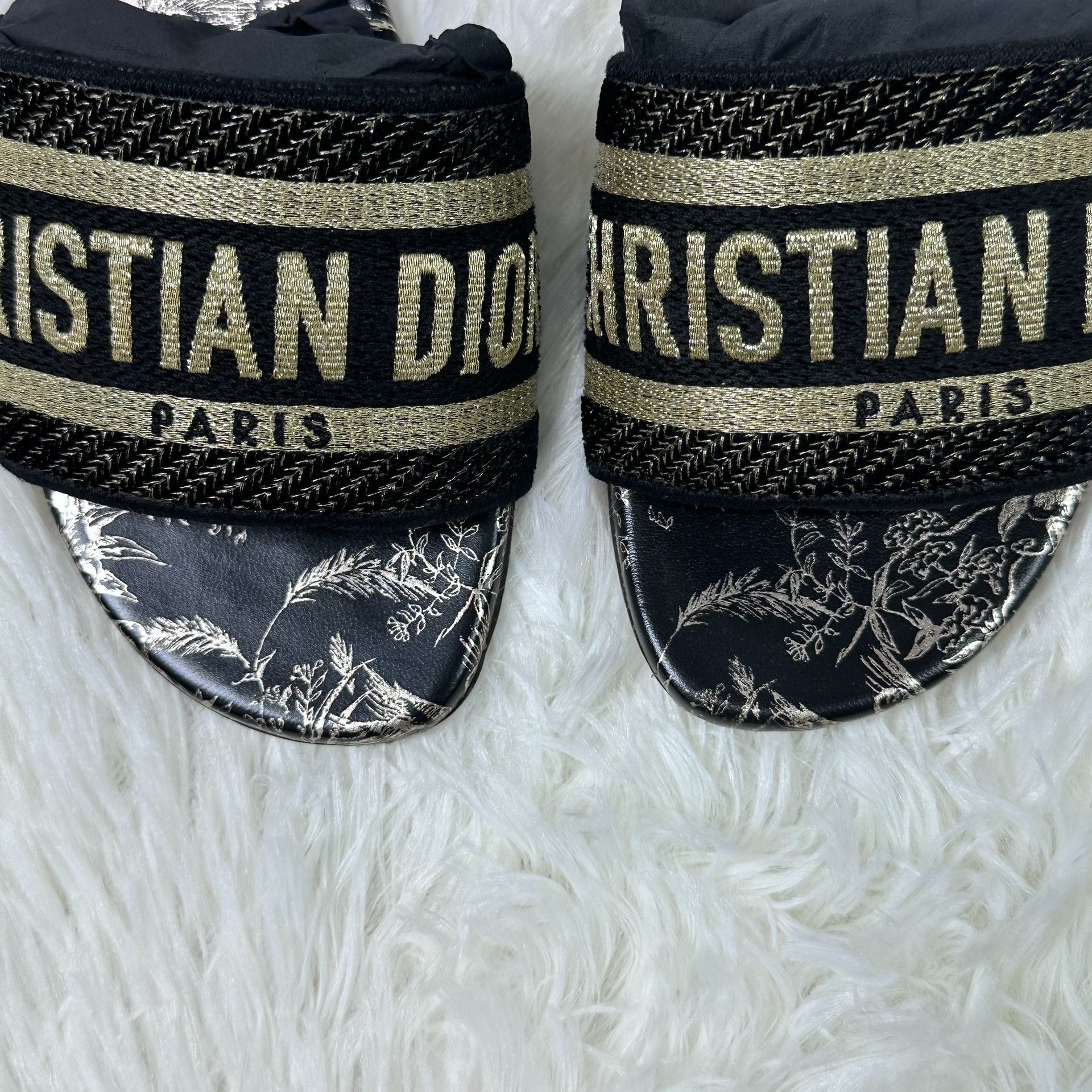 Dior DIOR Dway Metallic Embroidered Floral Sandals Size US 5 / IT 35 - 3 Thumbnail