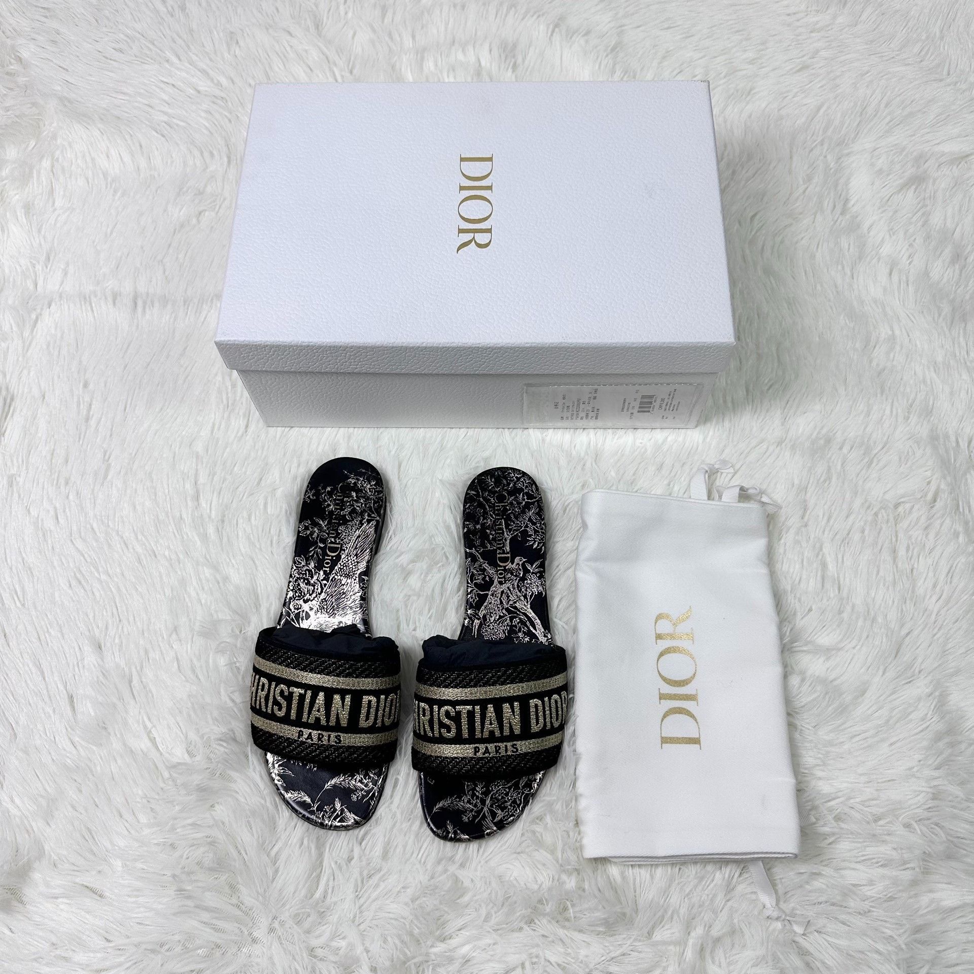 Dior DIOR Dway Metallic Embroidered Floral Sandals Size US 5 / IT 35 - 7 Thumbnail