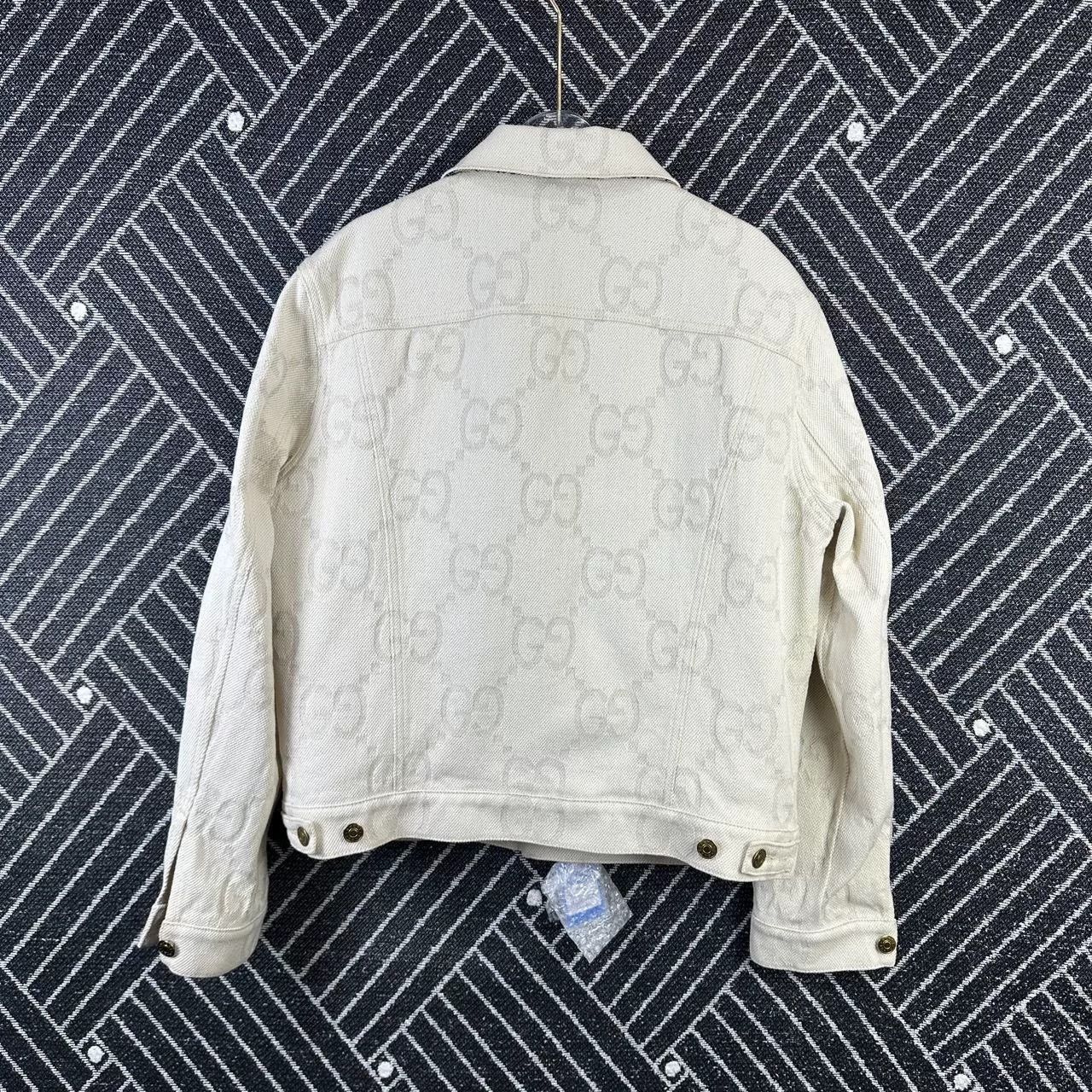 Gucci Gucci Ivory Logo Denim Jacket Size US S / EU 44-46 / 1 - 2 Thumbnail