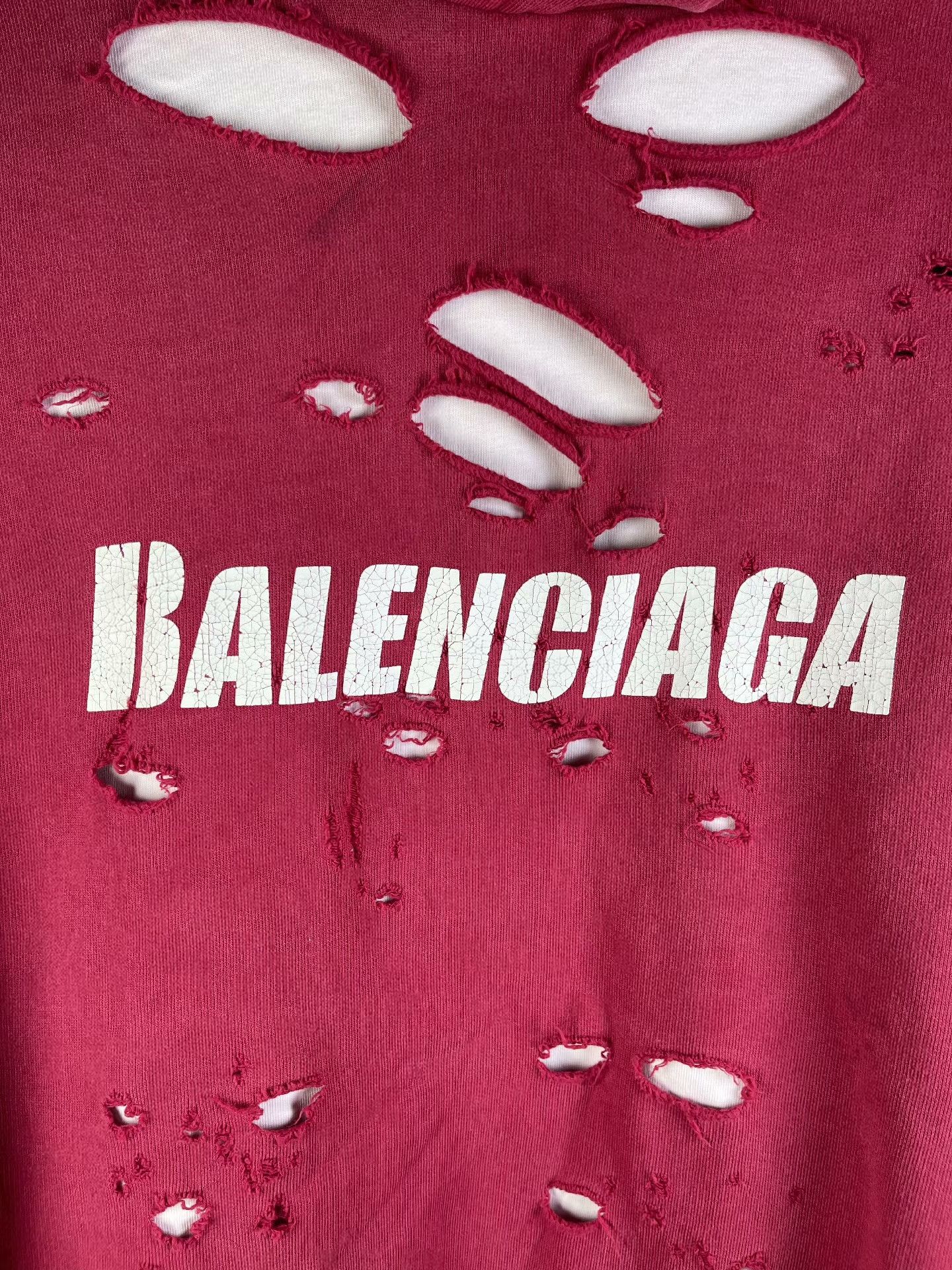 Balenciaga Balenciaga Distressed Hole Fake Two-Piece Hoodie Size US S / EU 44-46 / 1 - 7 Thumbnail