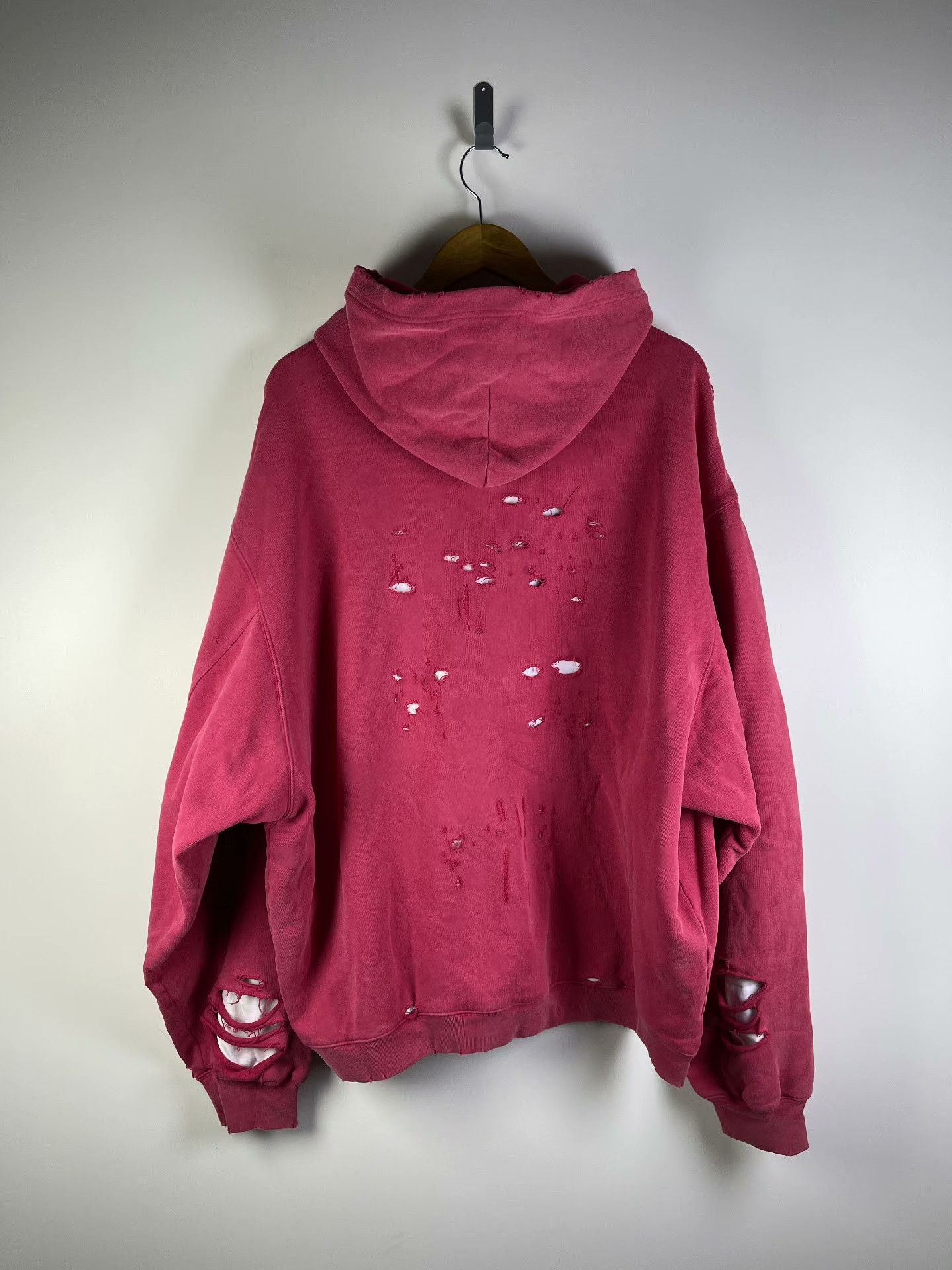 Balenciaga Balenciaga Distressed Hole Fake Two-Piece Hoodie Size US S / EU 44-46 / 1 - 2 Thumbnail