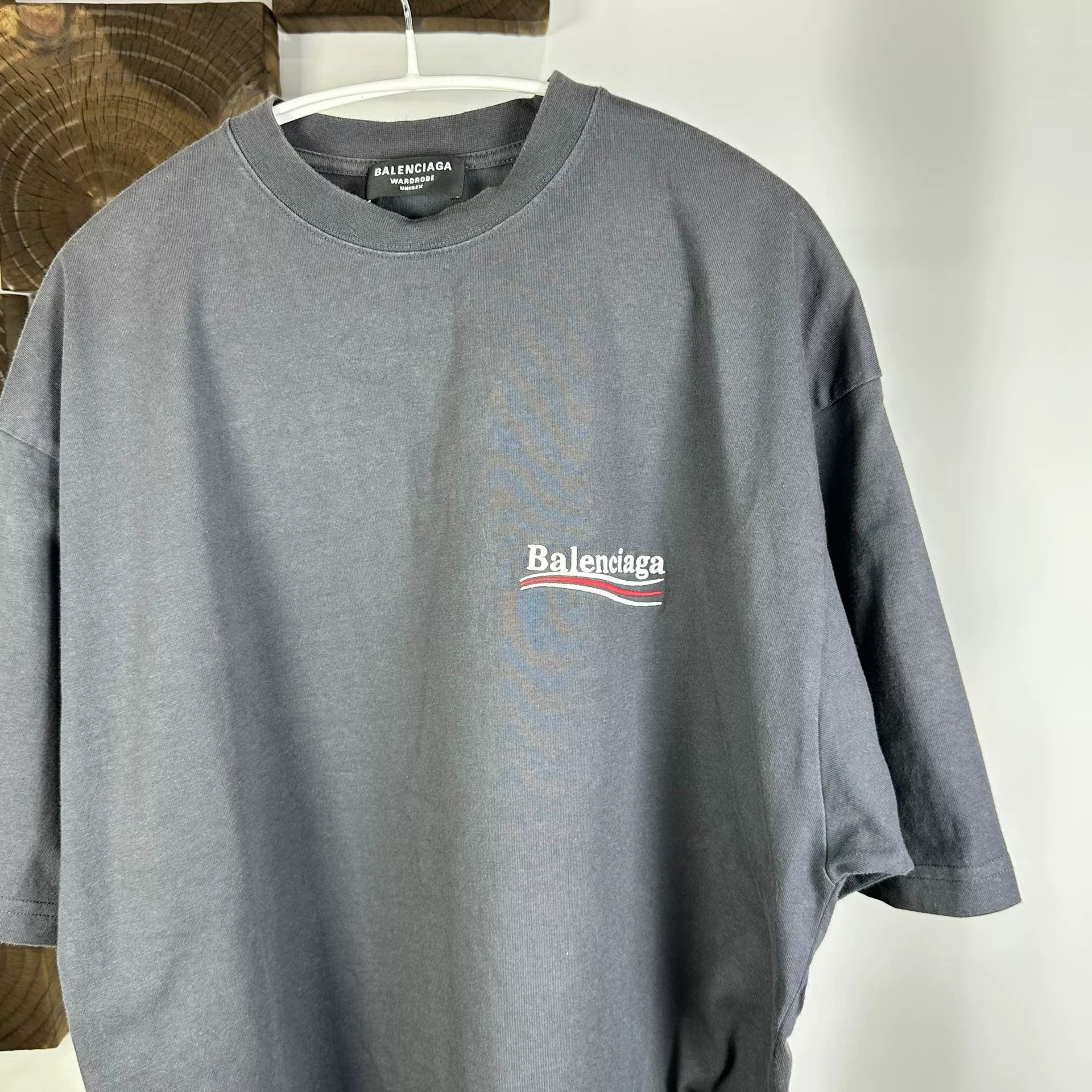 Balenciaga Balenciaga Gray Embroidered Logo Top Size US M / EU 48-50 / 2 - 2 Thumbnail