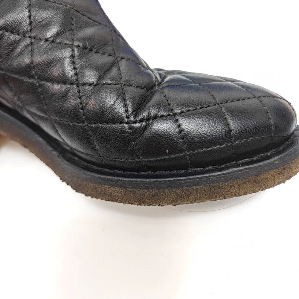 Chanel CHANEL Black Leather Short Boots 37 Size US 6 / IT 36 - 6 Thumbnail