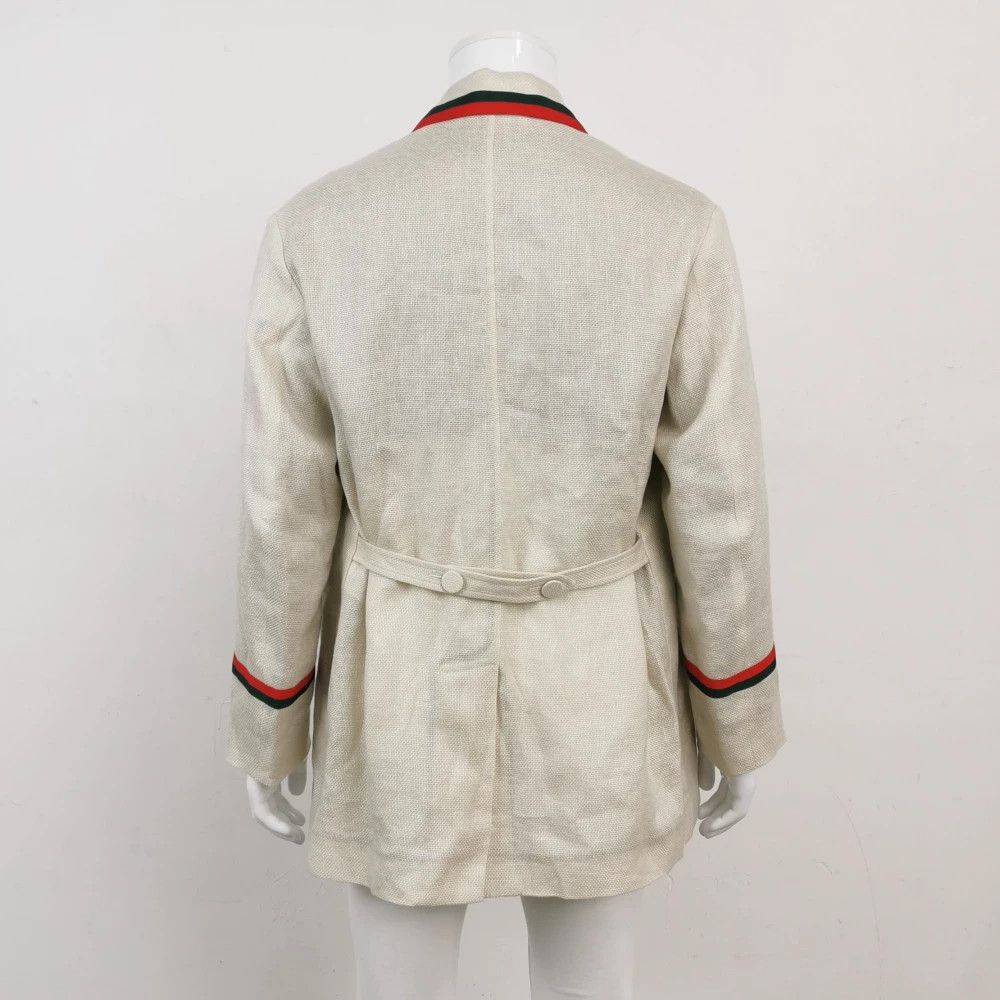 Gucci Gucci Cotton Linen Contrast Stripe Collared Jacket Size US S / EU 44-46 / 1 - 2 Thumbnail