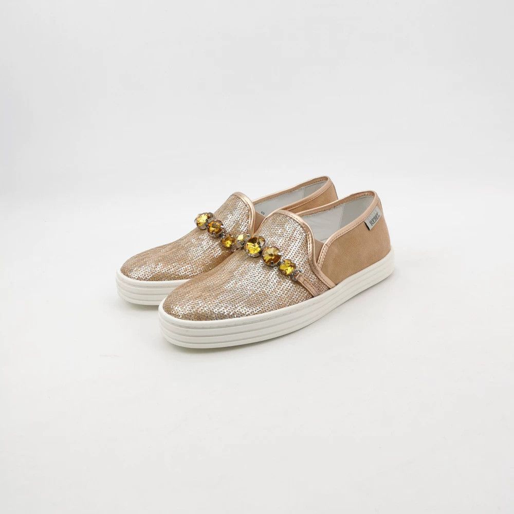 Hogan Hogan Suede Rhinestone Sequin Casual Shoes Size US 4.5 / IT 34.5 - 2 Thumbnail