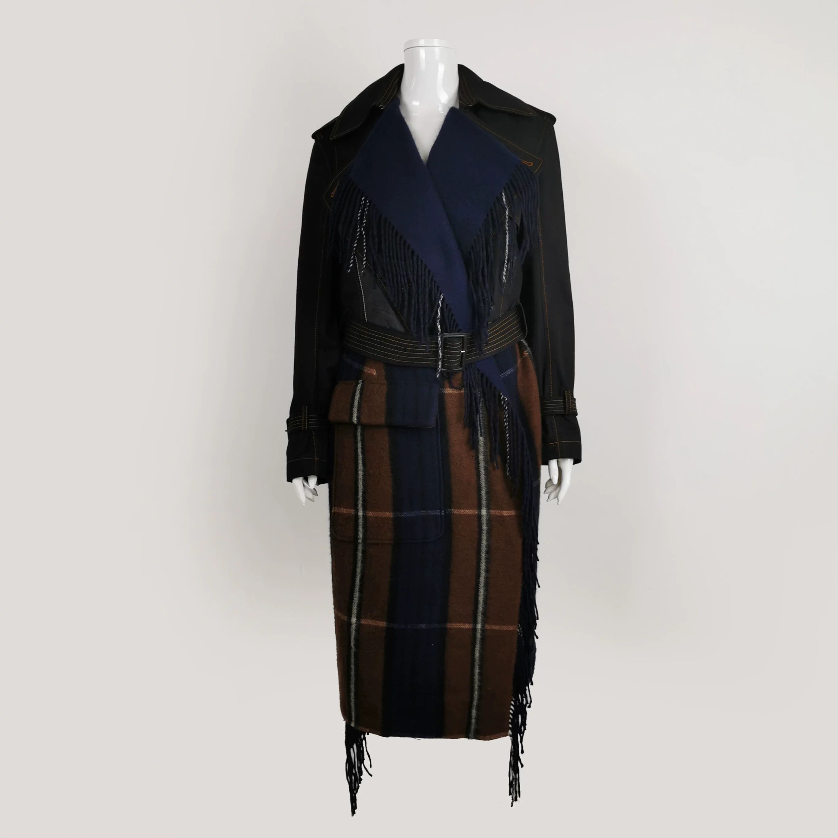 Loewe Loewe Cotton Color-Blocked Belted Lapel Coat Size US S / EU 44-46 / 1 - 3 Thumbnail