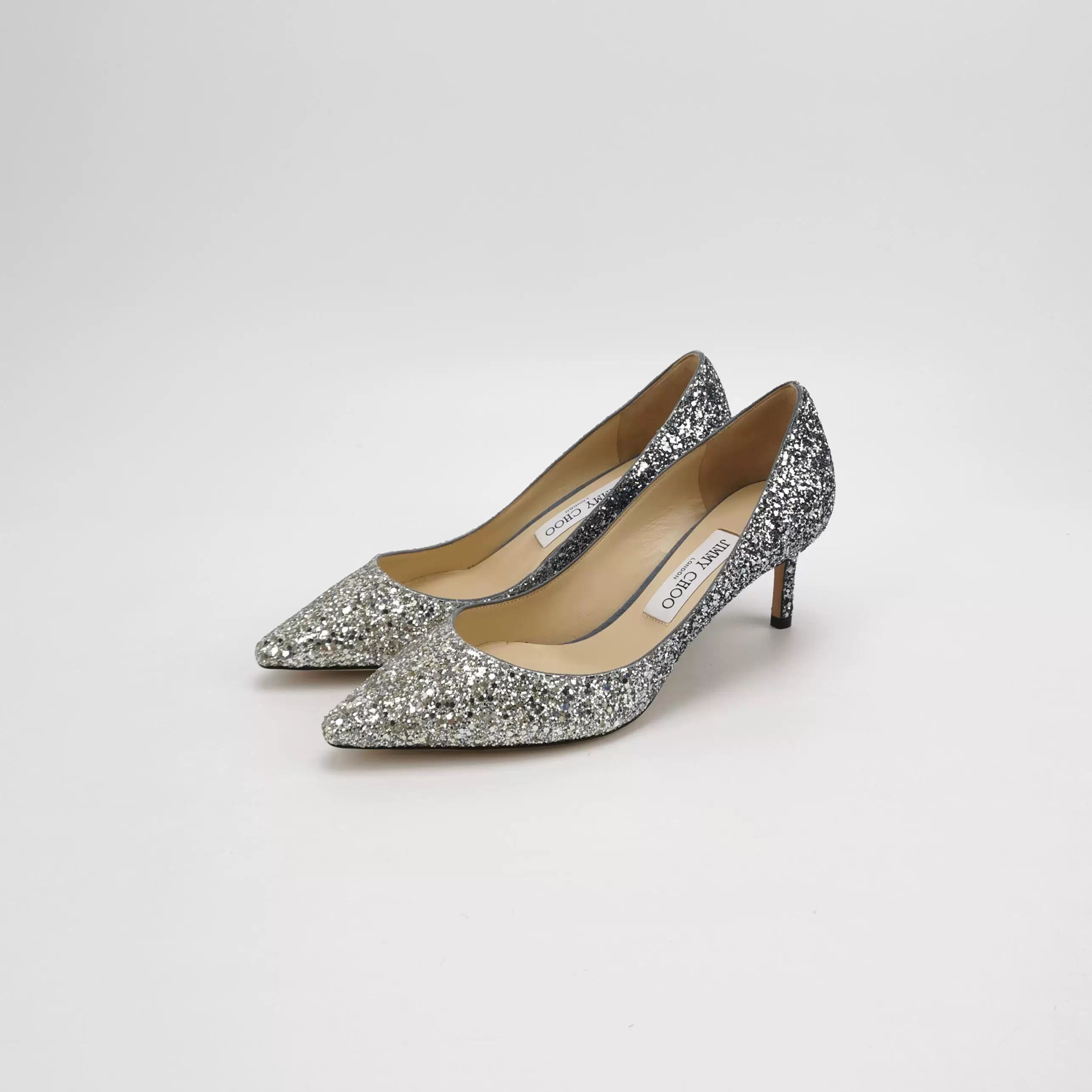 Jimmy Choo Jimmy Choo Romy Gradient Sequin Heels Size US 7 / IT 37 - 2 Thumbnail