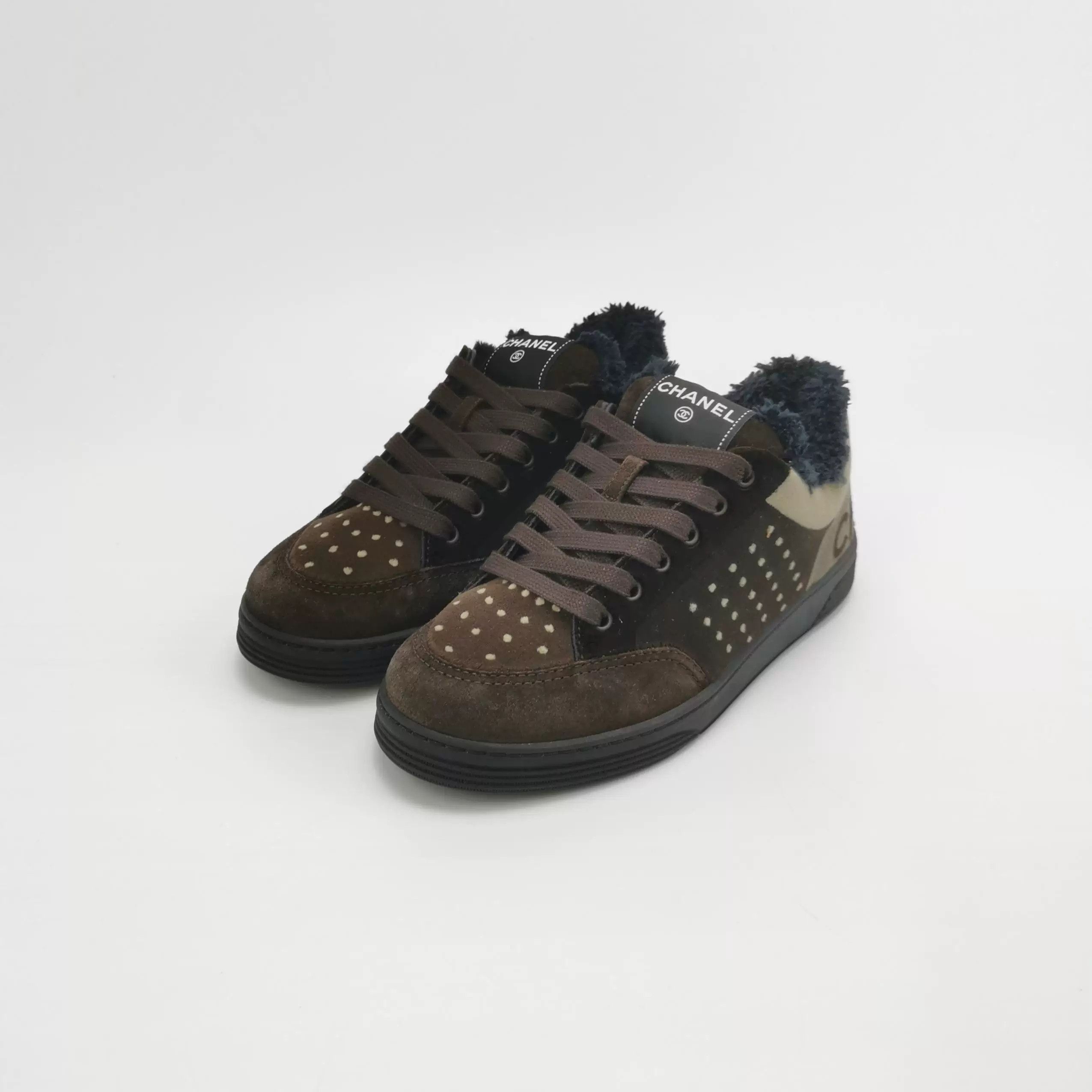 Chanel Chanel Suede Colorblock Logo Lace-up Shoes Size US 6.5 / IT 36.5 - 2 Thumbnail