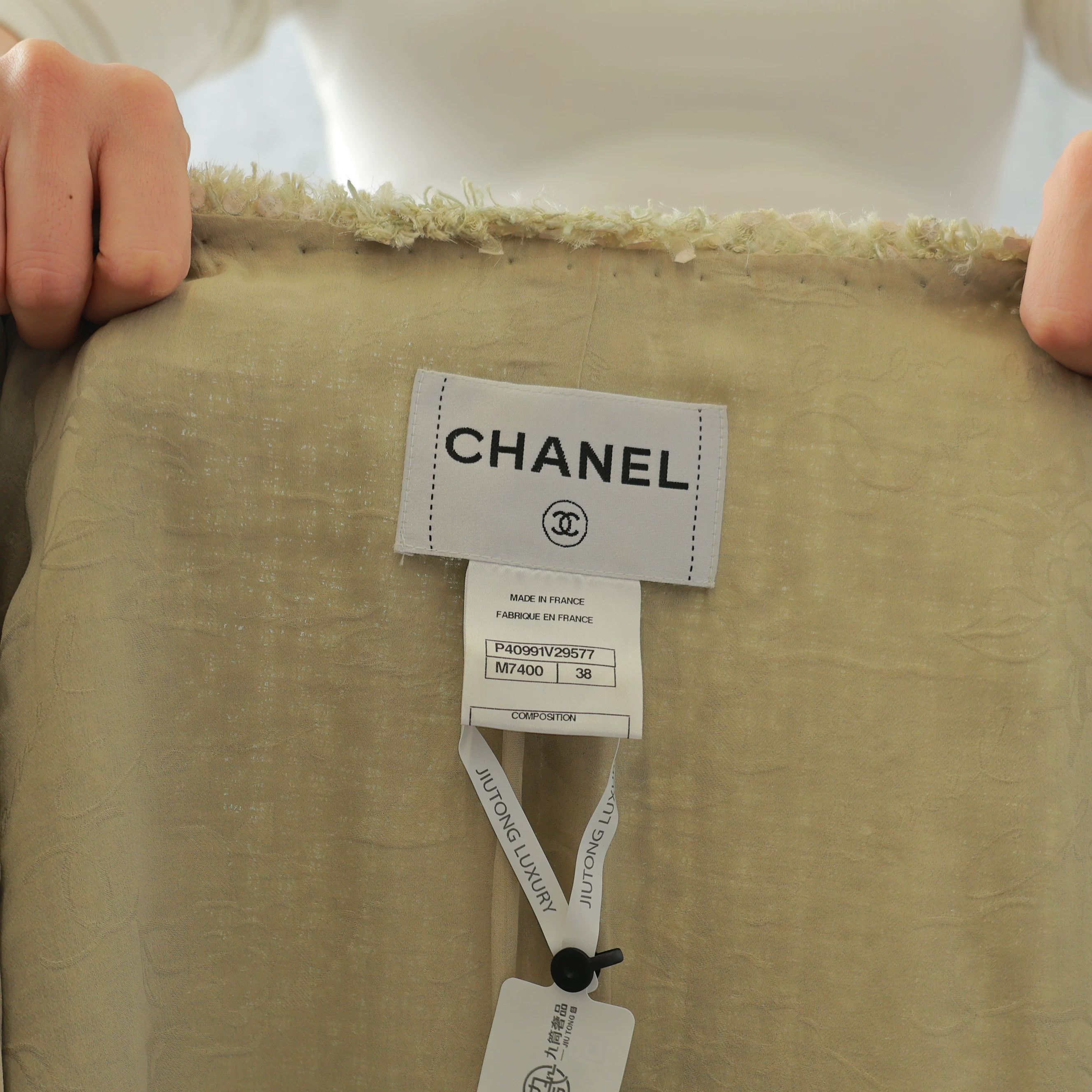 Chanel CHANEL Wool Green Jacket Size 38 Size S / US 4 / IT 40 - 4 Thumbnail