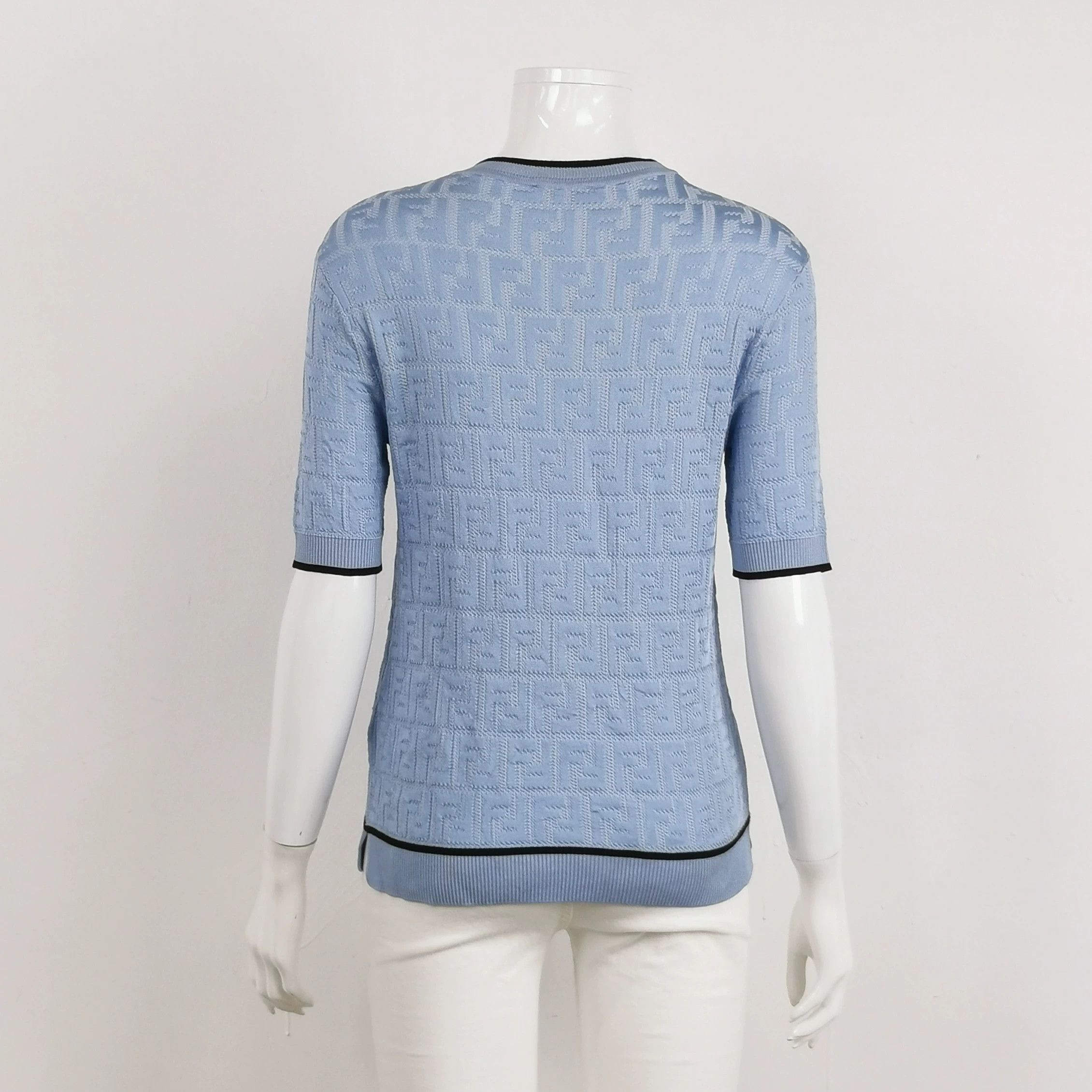 Fendi Fendi Cotton Color Block Round Neck Sweater Size M / US 6-8 / IT 42-44 - 2 Thumbnail