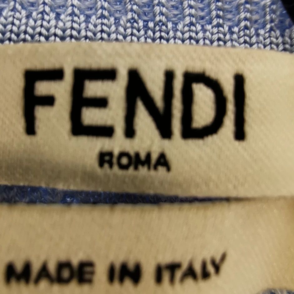 Fendi Fendi Cotton Color Block Round Neck Sweater Size M / US 6-8 / IT 42-44 - 4 Thumbnail