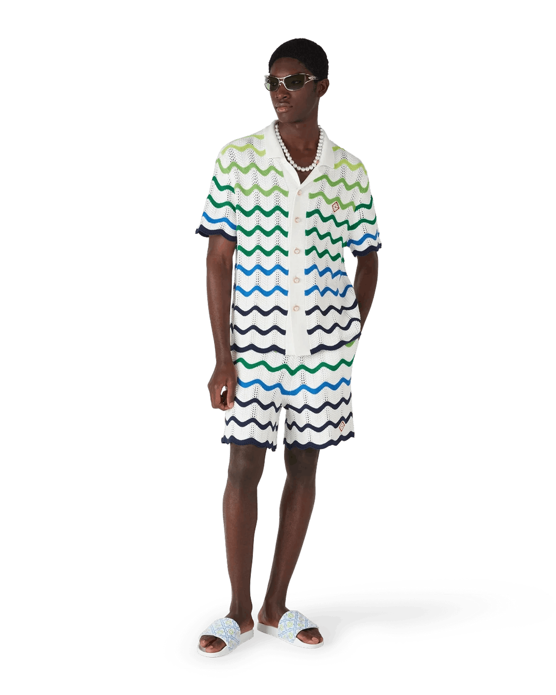 Casablanca Wave Knitted Shorts Size US 30 / EU 46 - 2 Thumbnail