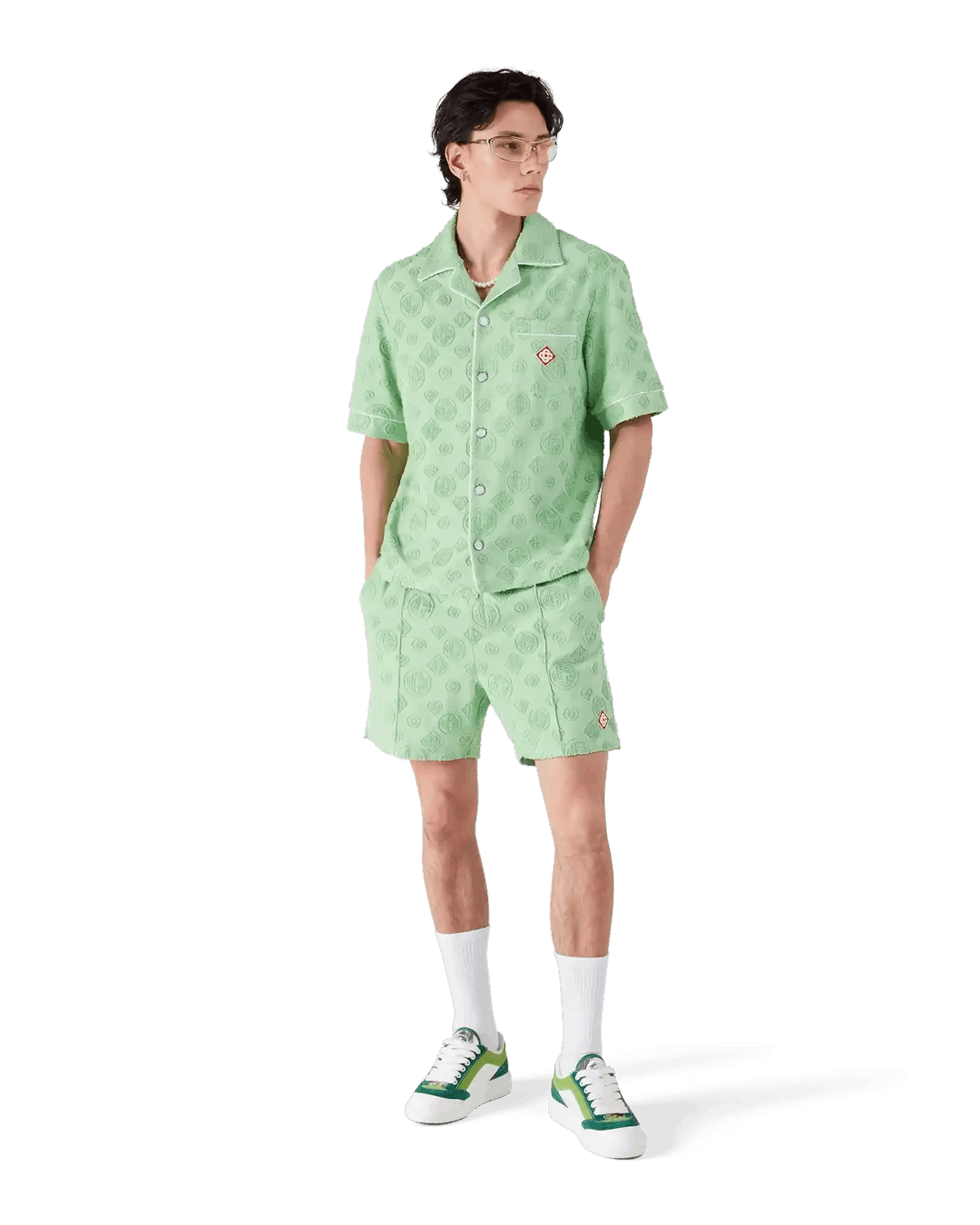 Casablanca Towelling Monogram Shorts Green Size US 32 / EU 48 - 2 Thumbnail