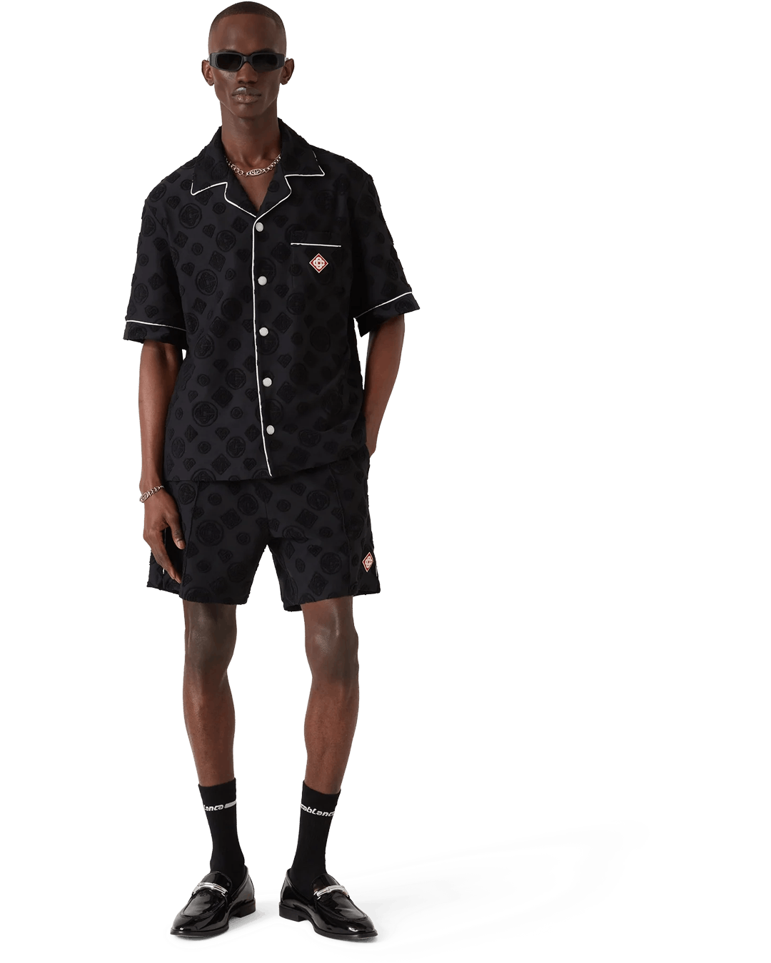 Casablanca Towelling Monogram Shorts Black Size US 36 / EU 52 - 2 Thumbnail