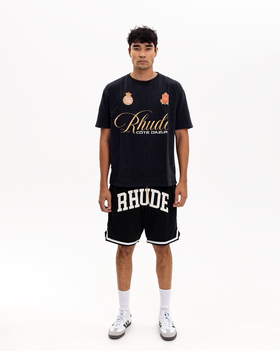 Rhude Collegiate Basketball Shorts Black White Size US 28 / EU 44 - 2 Thumbnail
