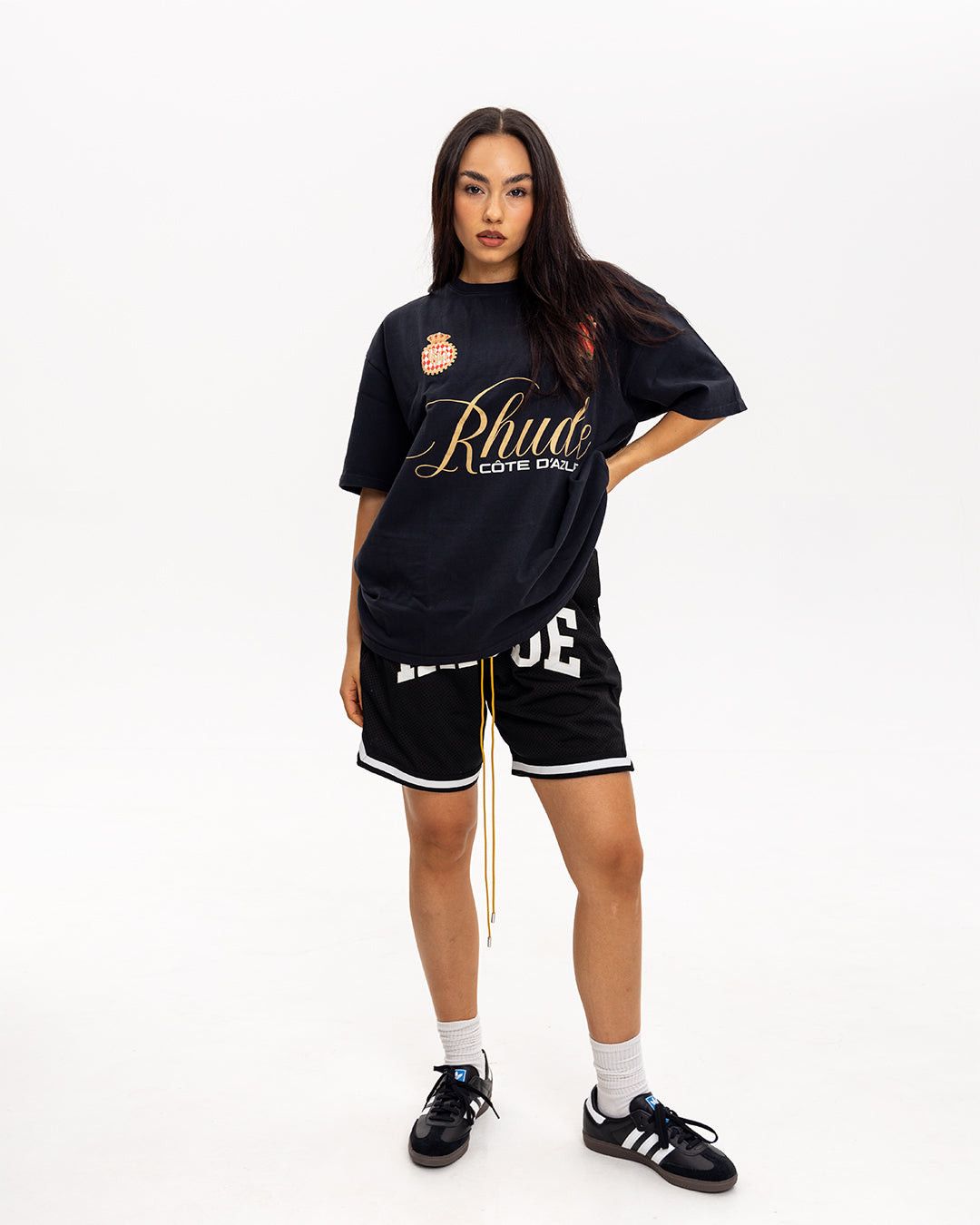 Rhude Collegiate Basketball Shorts Black White Size US 28 / EU 44 - 6 Thumbnail