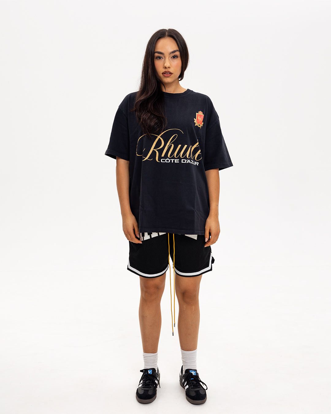 Rhude Collegiate Basketball Shorts Black White Size US 28 / EU 44 - 4 Thumbnail