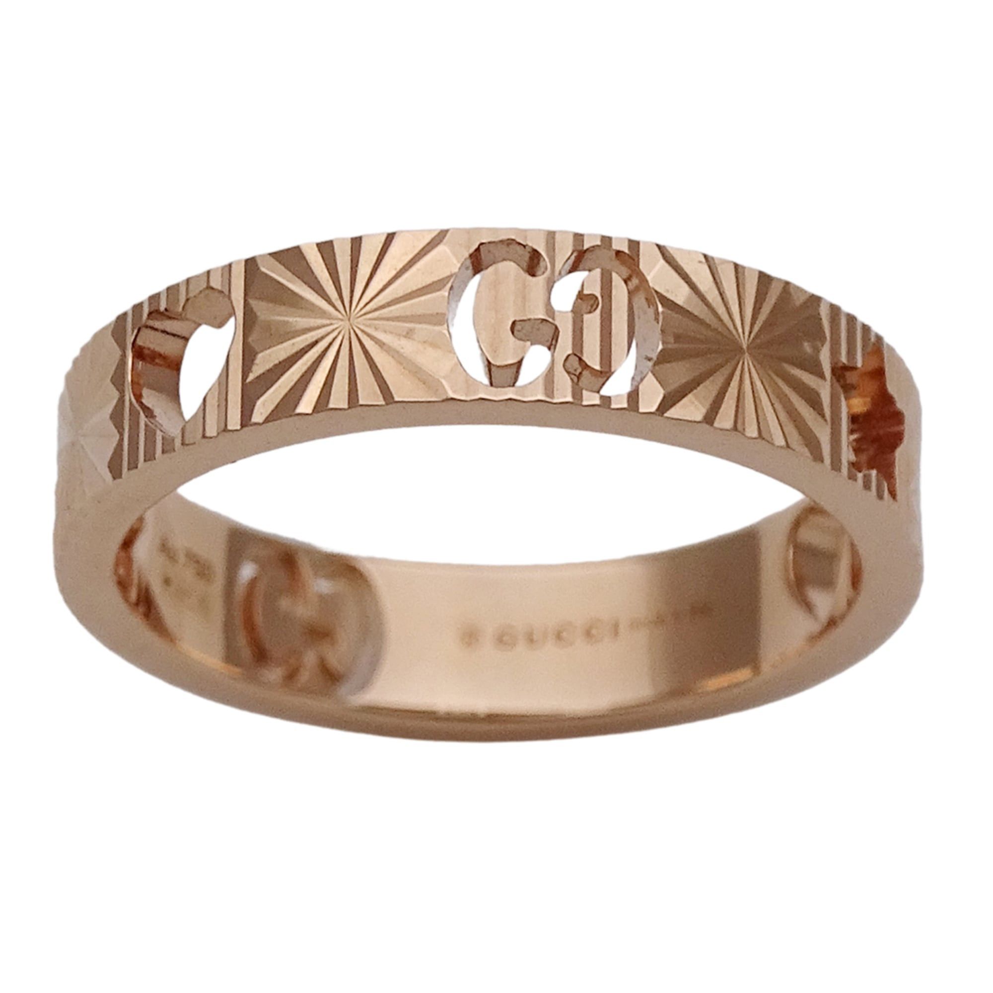 Gucci Gucci ring for women, brand name ring, 750PG (pink gold), Icon, heart, star, size #10 (approx.), jewelry. Size ONE SIZE - 2 Thumbnail