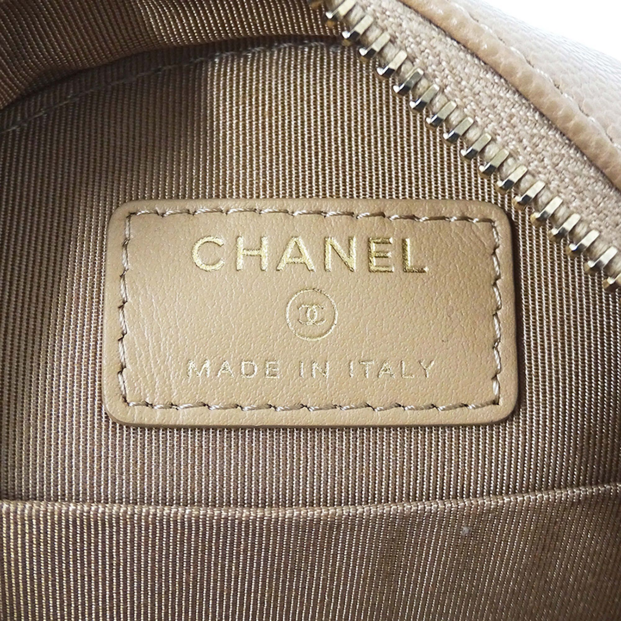 Chanel Chanel Matelassé handbag for women, brand shoulder bag, caviar leather, beige, gold hardware, chain pouch, round shape. Size ONE SIZE - 6 Thumbnail