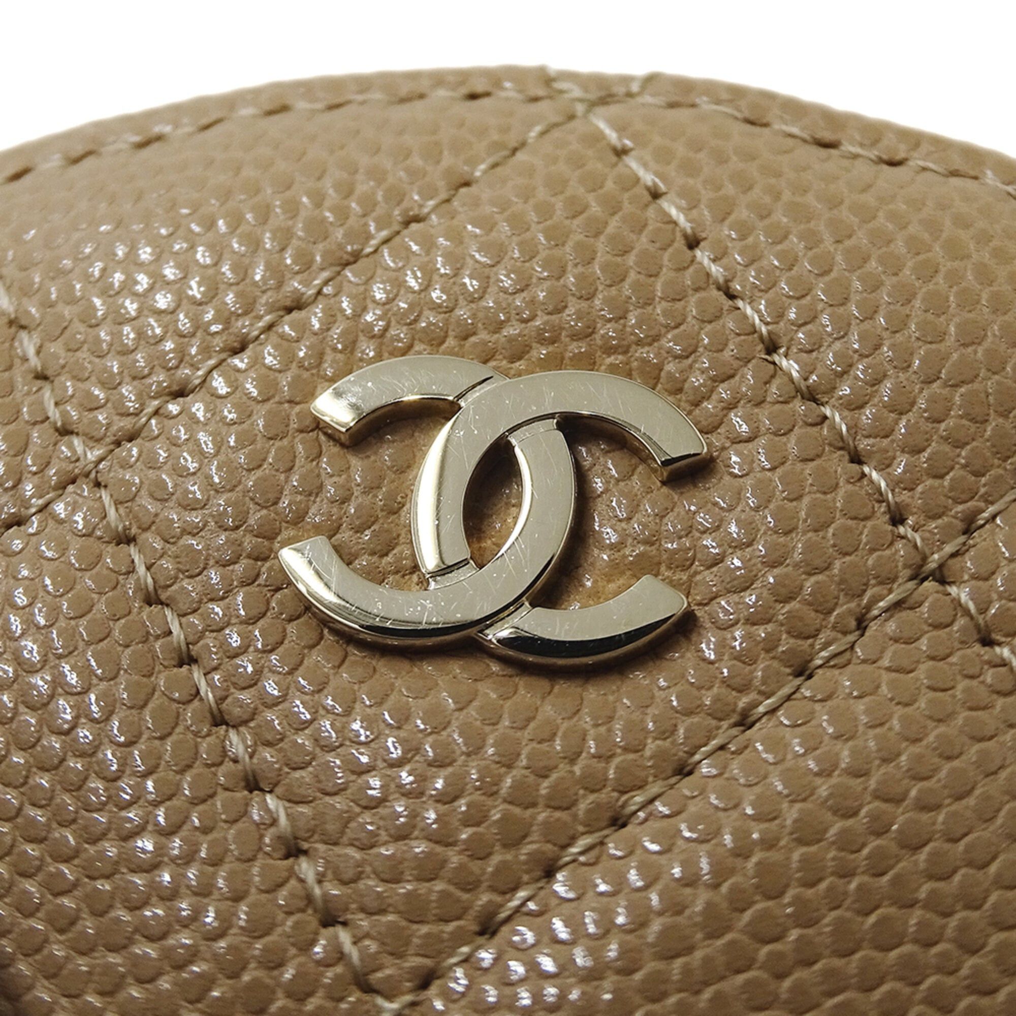 Chanel Chanel Matelassé handbag for women, brand shoulder bag, caviar leather, beige, gold hardware, chain pouch, round shape. Size ONE SIZE - 10 Thumbnail