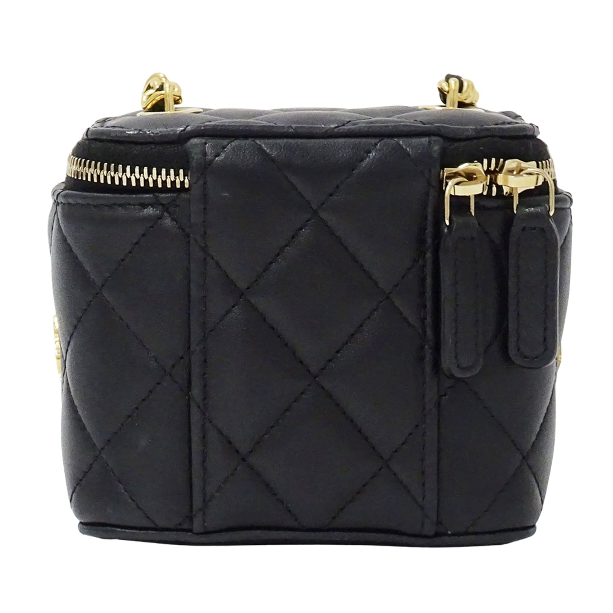 Chanel Chanel Matelassé handbag for women, brand shoulder bag, lambskin, black, gold hardware, black chain shoulder, vanity case, playing card suit. Size ONE SIZE - 2 Thumbnail