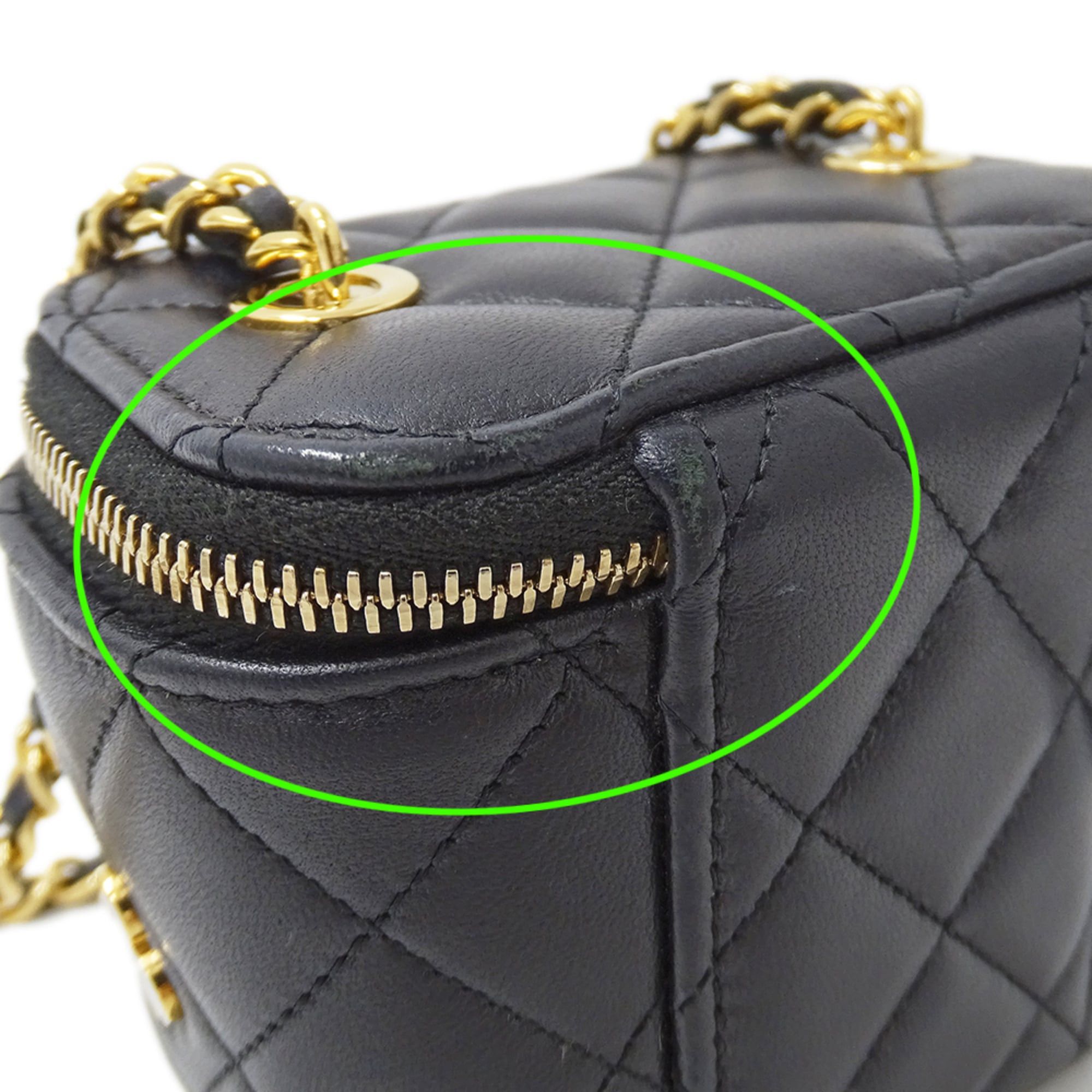 Chanel Chanel Matelassé handbag for women, brand shoulder bag, lambskin, black, gold hardware, black chain shoulder, vanity case, playing card suit. Size ONE SIZE - 13 Thumbnail