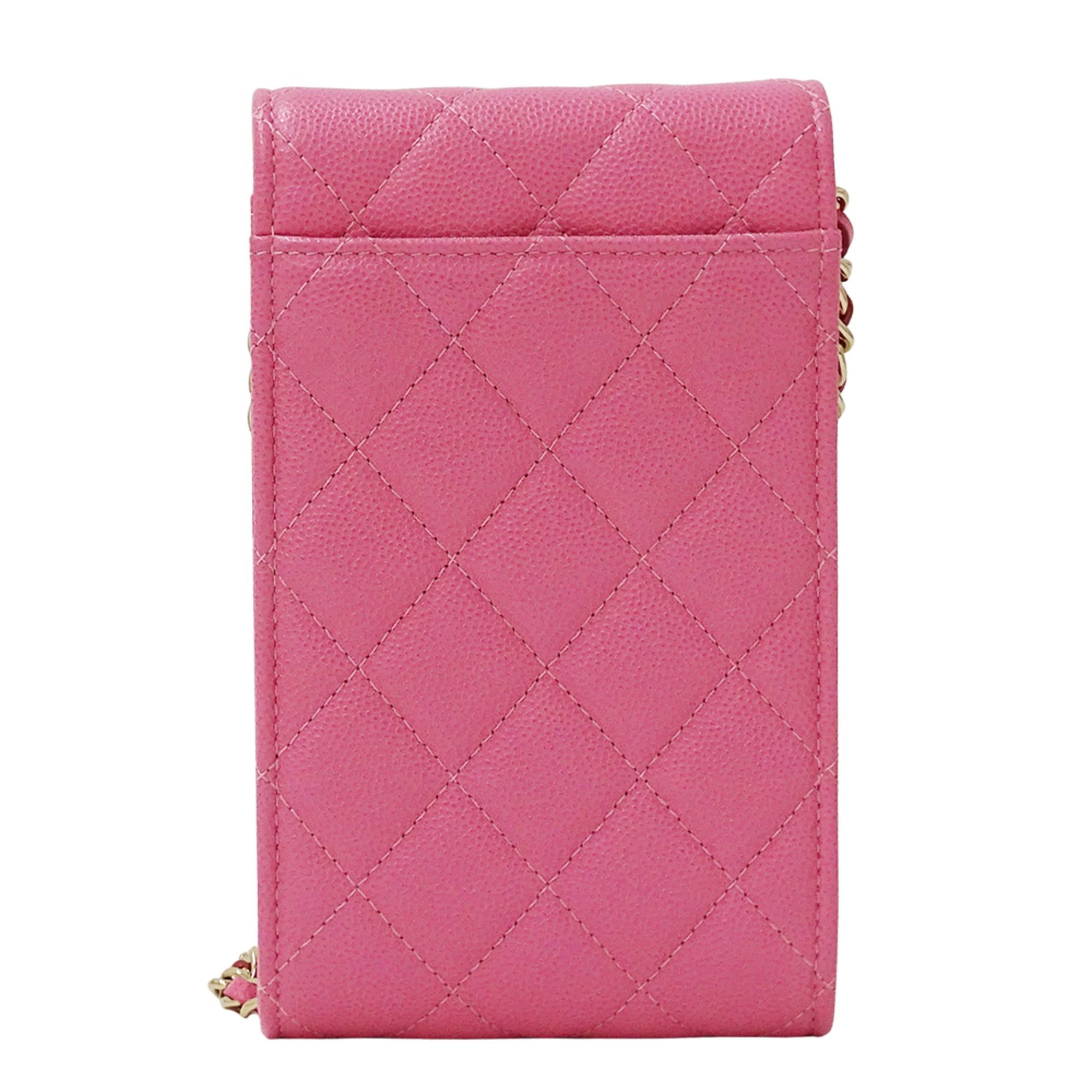 Chanel Chanel Matelassé handbag for women, brand shoulder bag, smartphone strap, caviar leather, pink, gold hardware, pouch, chain strap. Size ONE SIZE - 2 Thumbnail