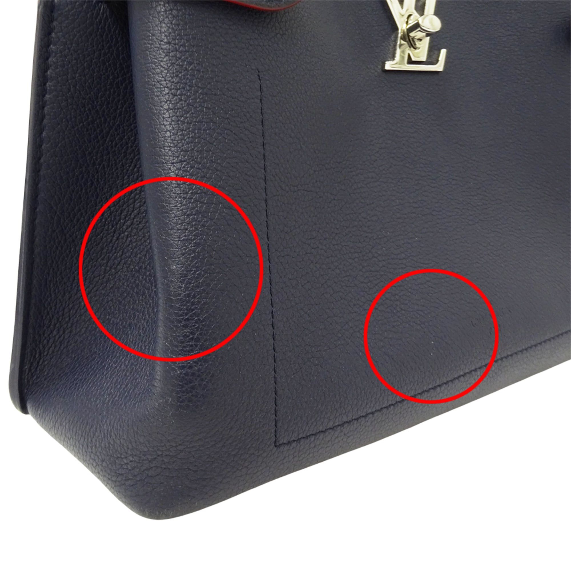 Louis Vuitton Louis Vuitton Women's Handbag, Brand Handbag/Shoulder Bag, 2-way, Lockme Day Leather, Marine Rouge M53645 Navy Size ONE SIZE - 11 Thumbnail