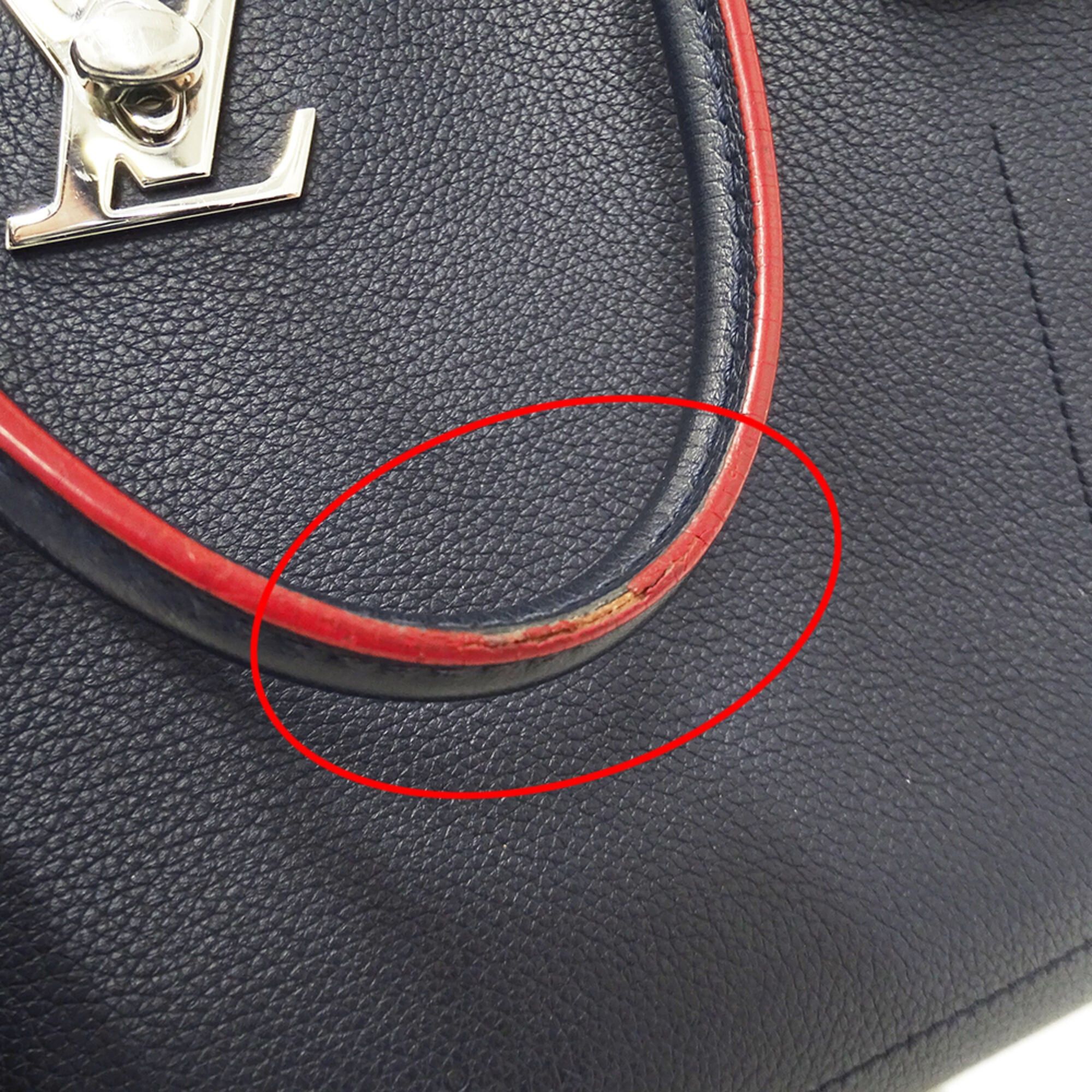 Louis Vuitton Louis Vuitton Women's Handbag, Brand Handbag/Shoulder Bag, 2-way, Lockme Day Leather, Marine Rouge M53645 Navy Size ONE SIZE - 14 Thumbnail