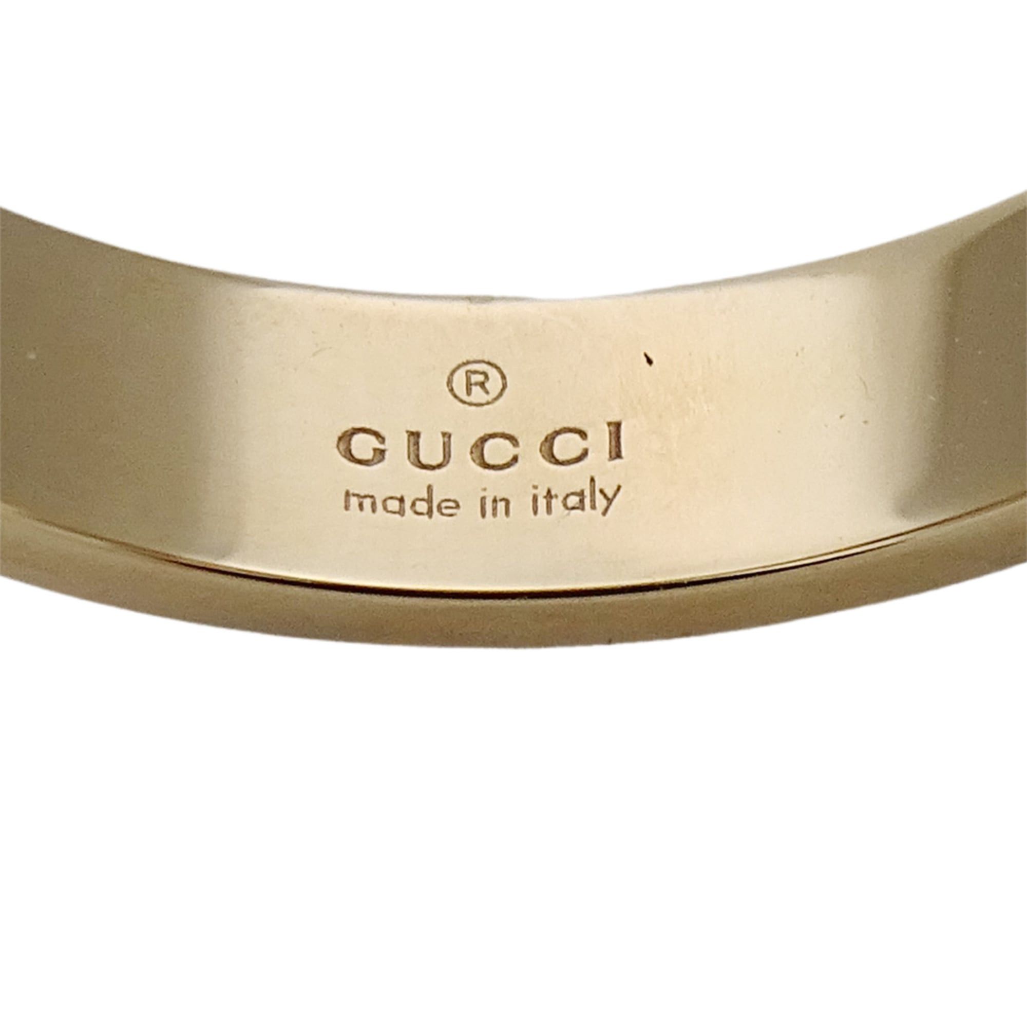 Gucci Gucci ring for women and men, brand name ring, 750YG Icon yellow gold, size #14 (approx. 1 inch), jewelry. Size ONE SIZE - 6 Thumbnail